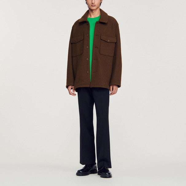 SurChemise en laine bouillie Sandro seconde main