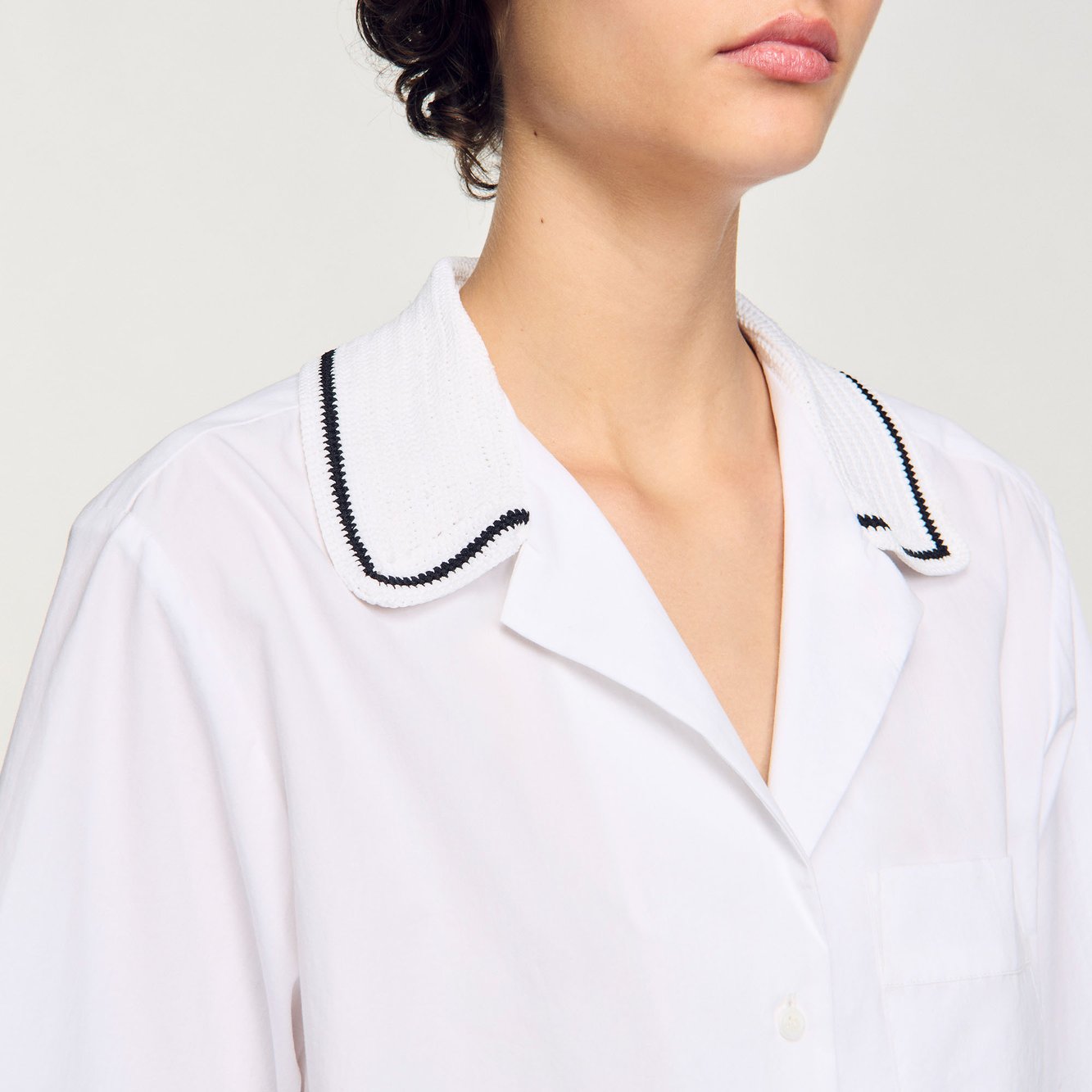 Chemise à col en crochet Sandro seconde main