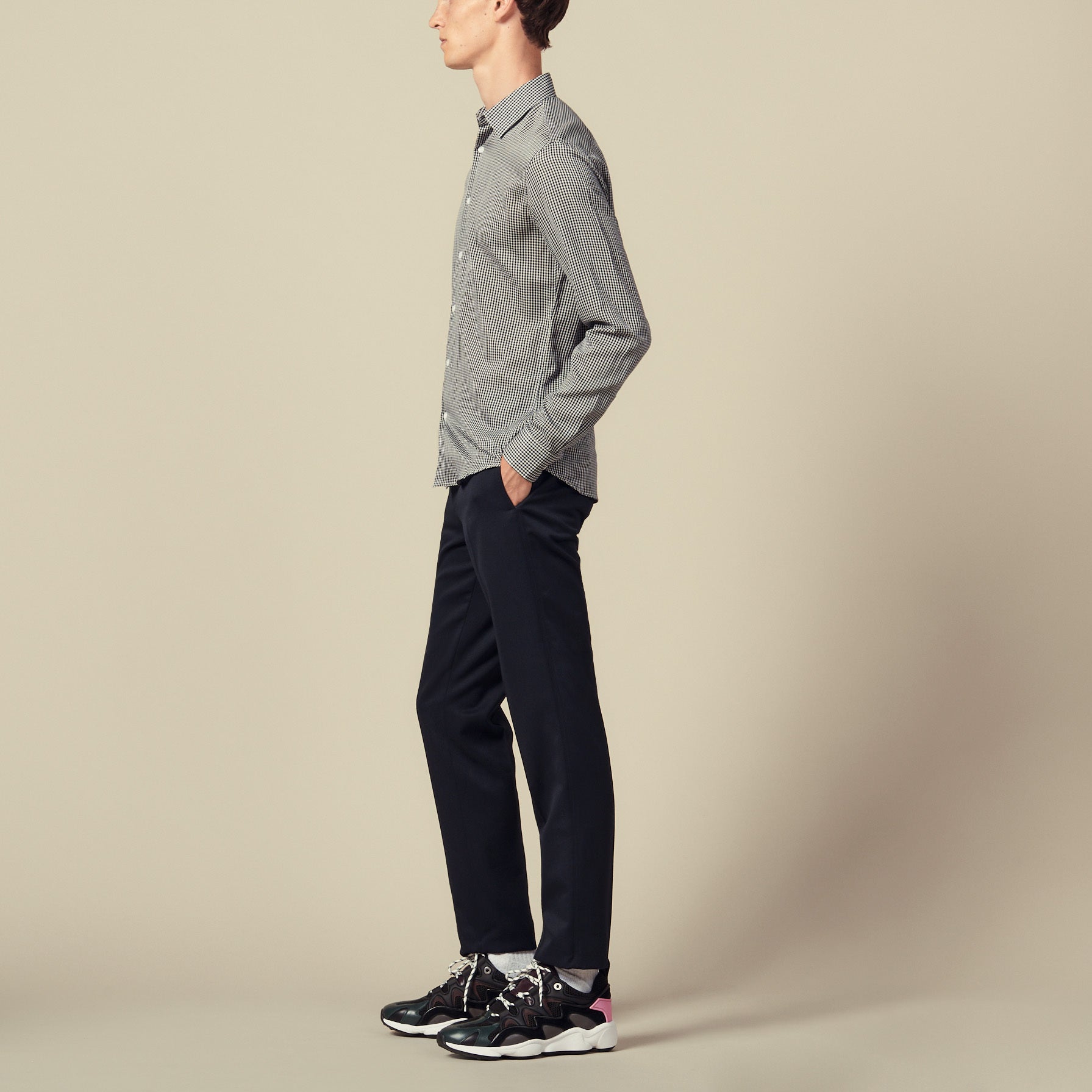 Chemise repassage facile à carreaux Sandro seconde main