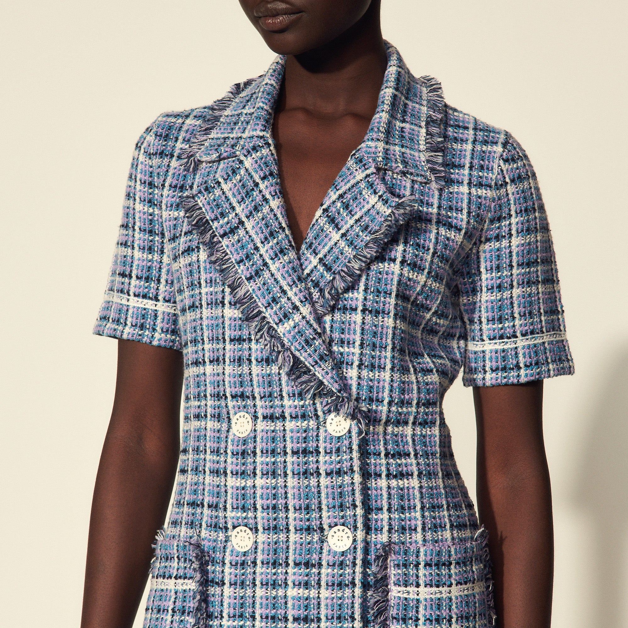 Robe courte en tweed Sandro seconde main