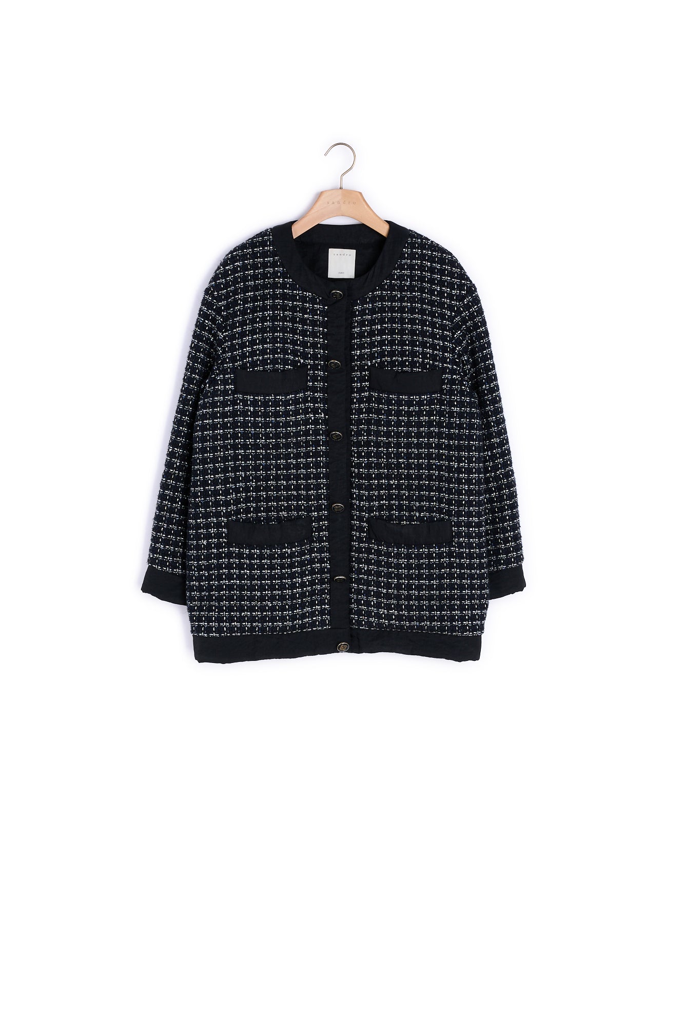 Blouson over size en tweed matelassé Sandro seconde main