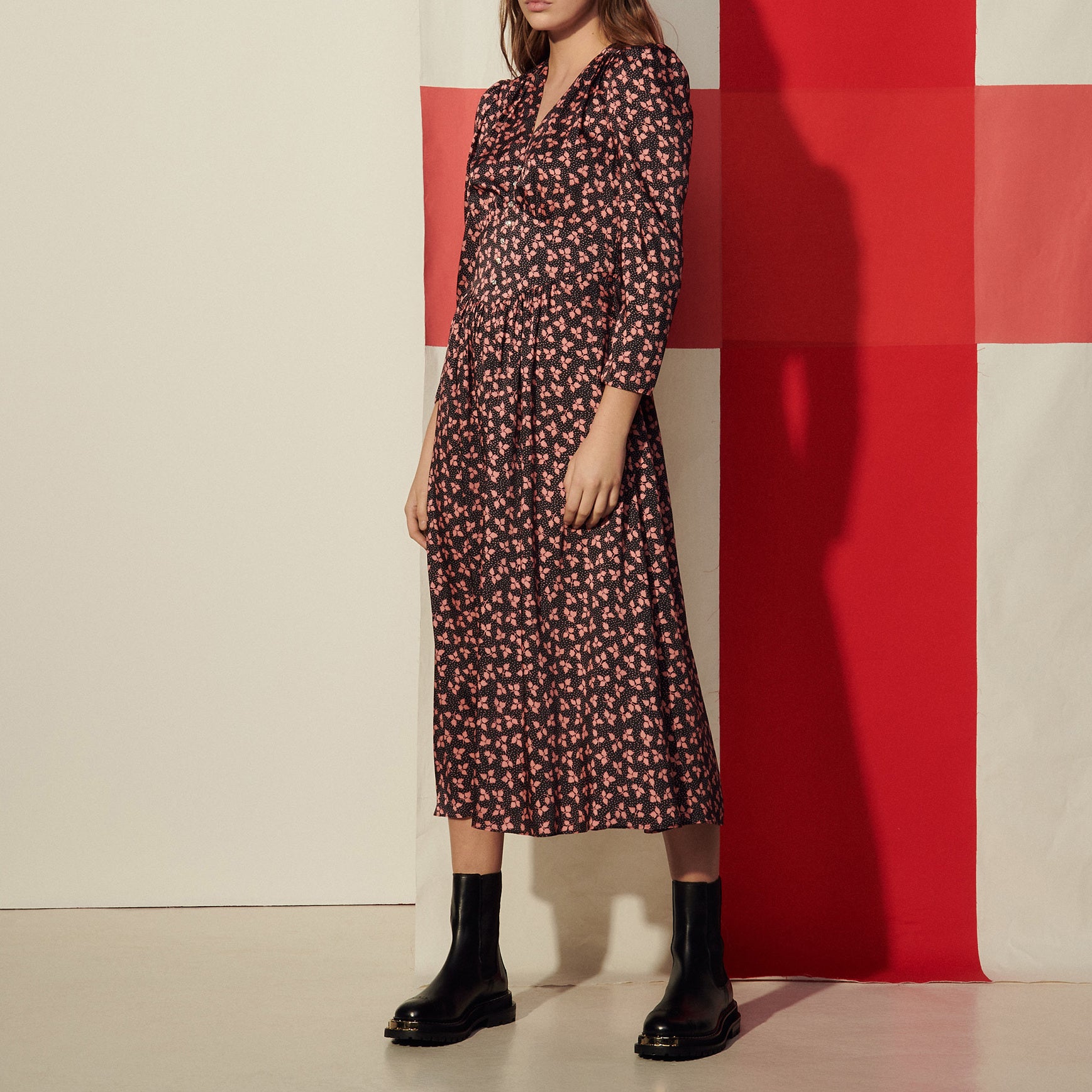 Robe longue imprimée Sandro seconde main