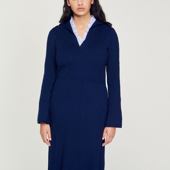 Robe longue à col vareuse Sandro seconde main