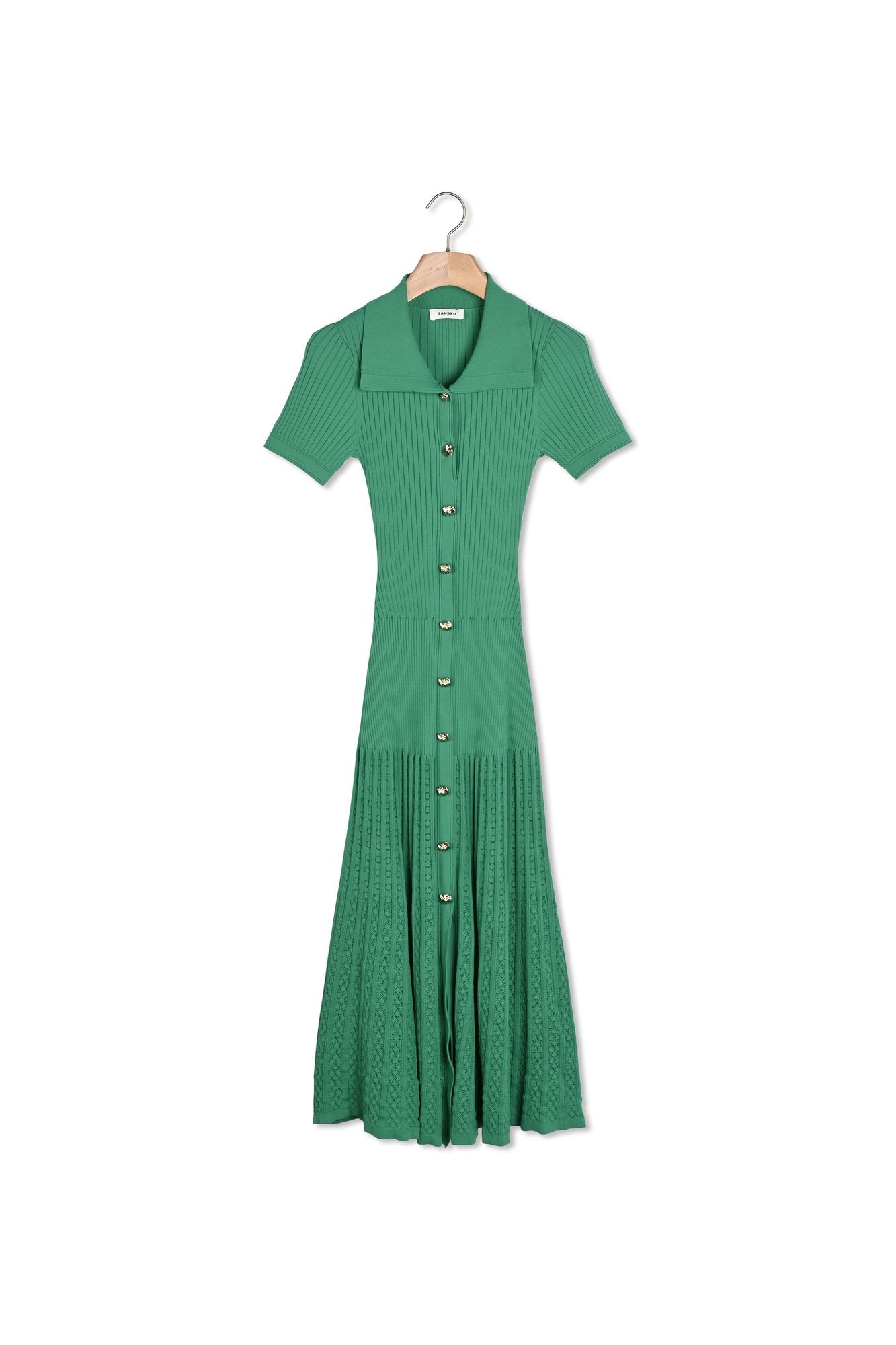 Robe longue en Maille côtelée Sandro seconde main