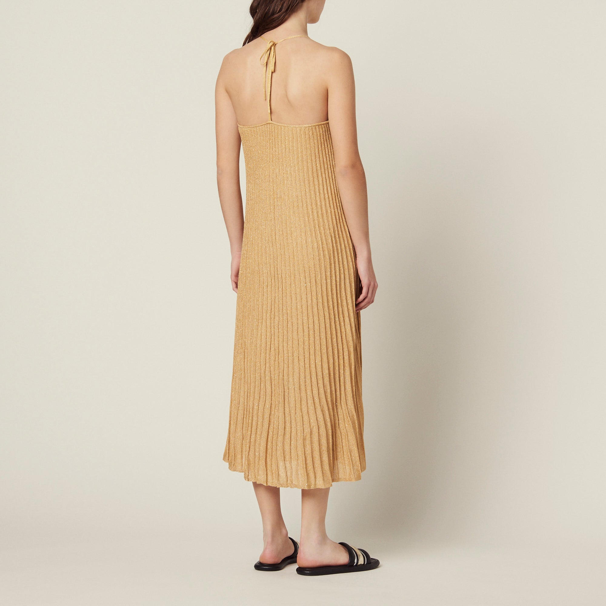 Robe longue en Maille lurex plissée Sandro seconde main