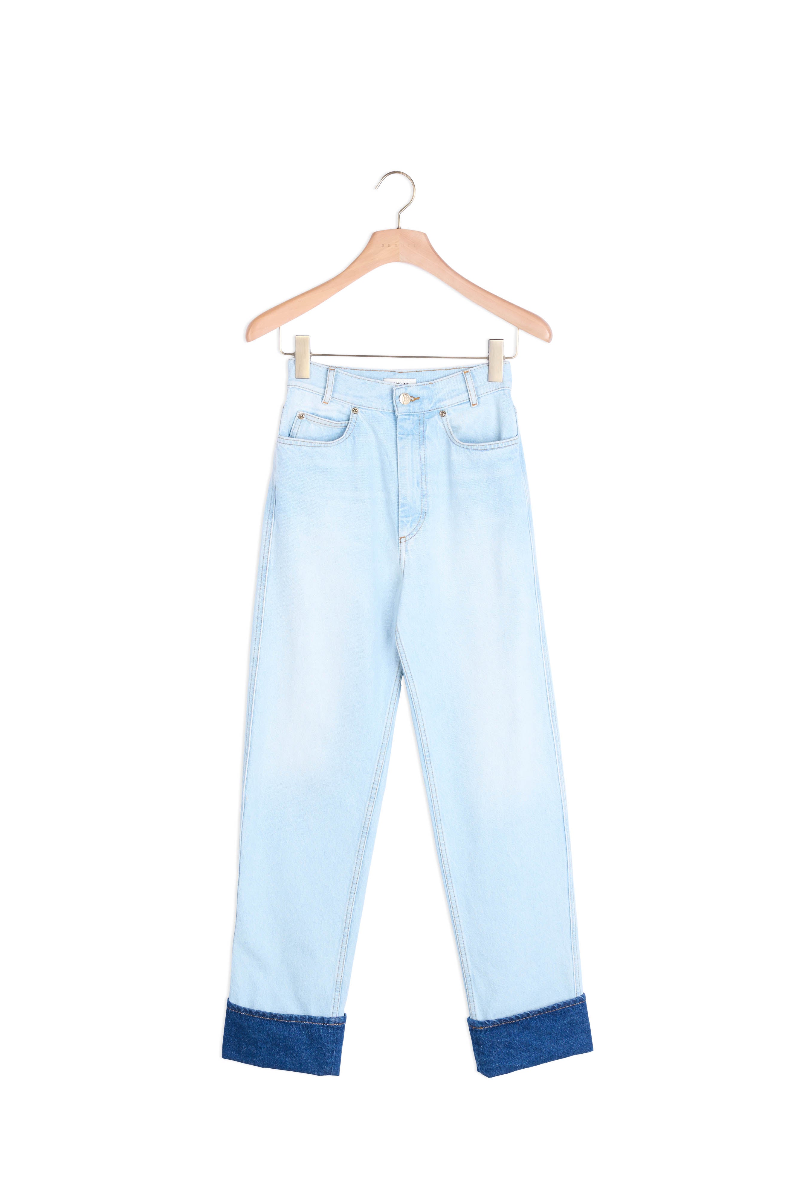 Jean délavé à revers contrasté Sandro seconde main