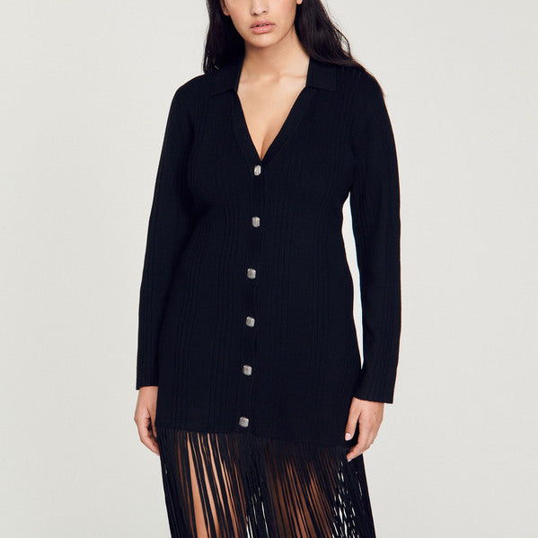 Robe longue à franges Sandro seconde main