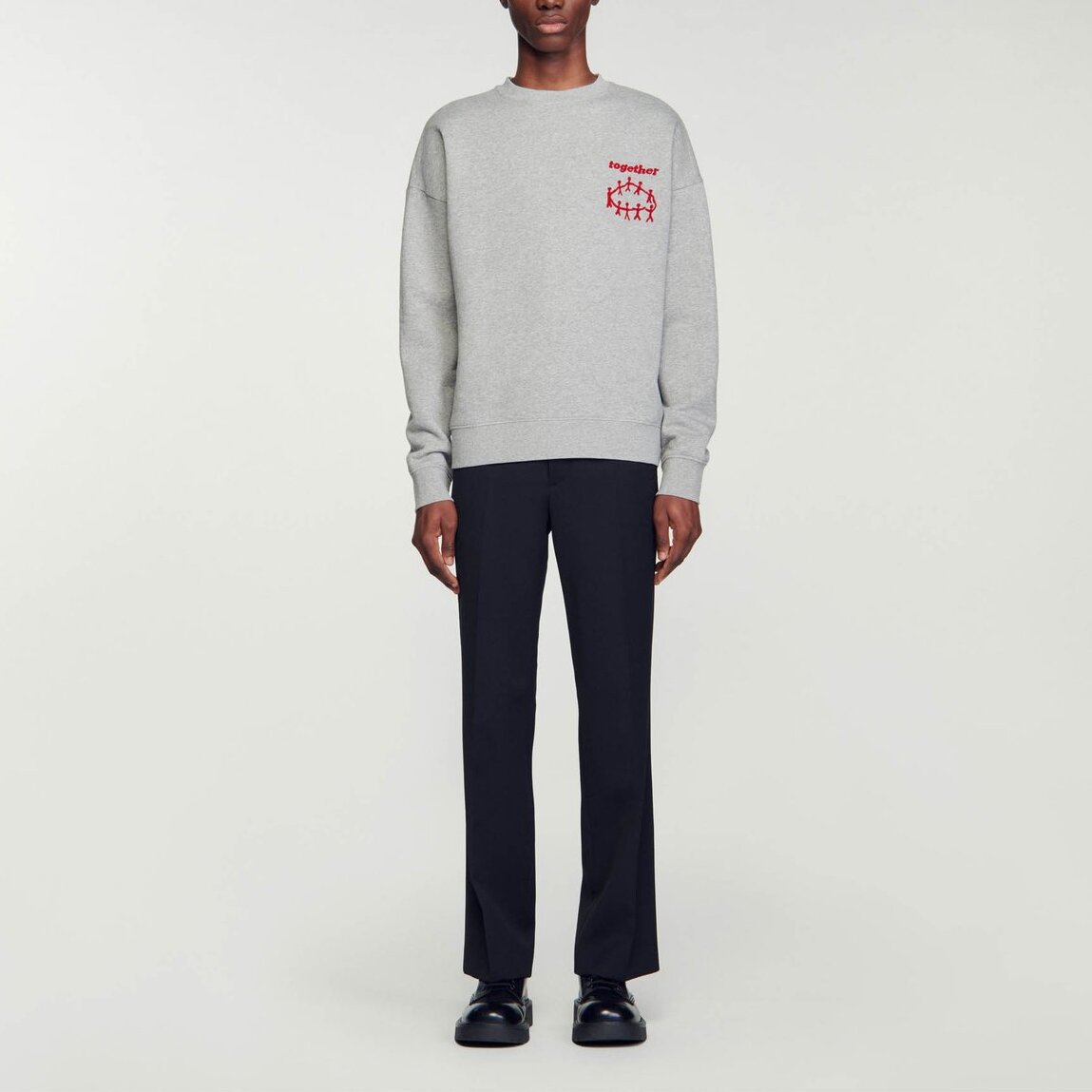 Sweat gris chiné Sandro seconde main