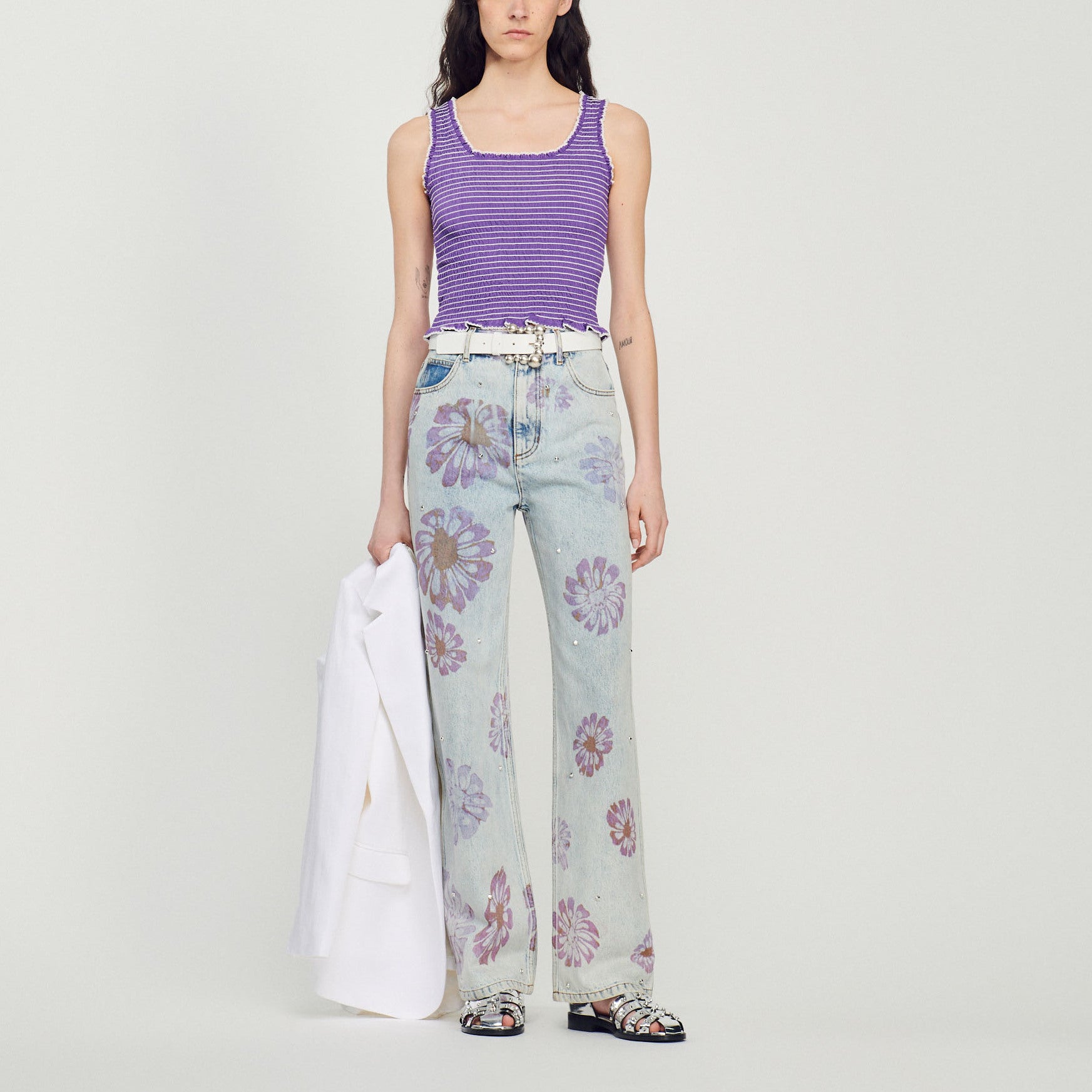 Débardeur court smocké Sandro seconde main