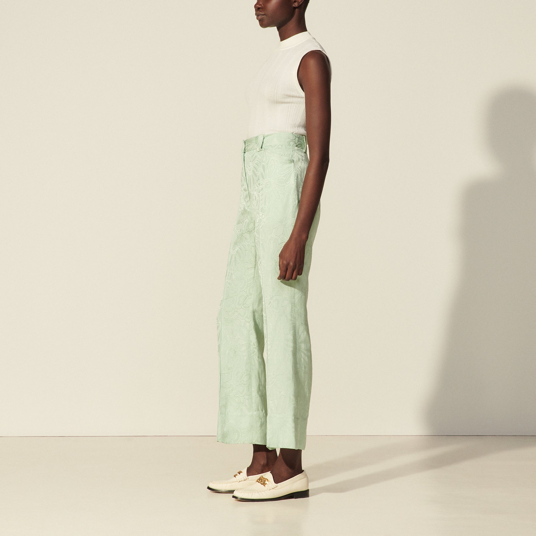 Pantalon en jacquard ton sur ton Sandro seconde main