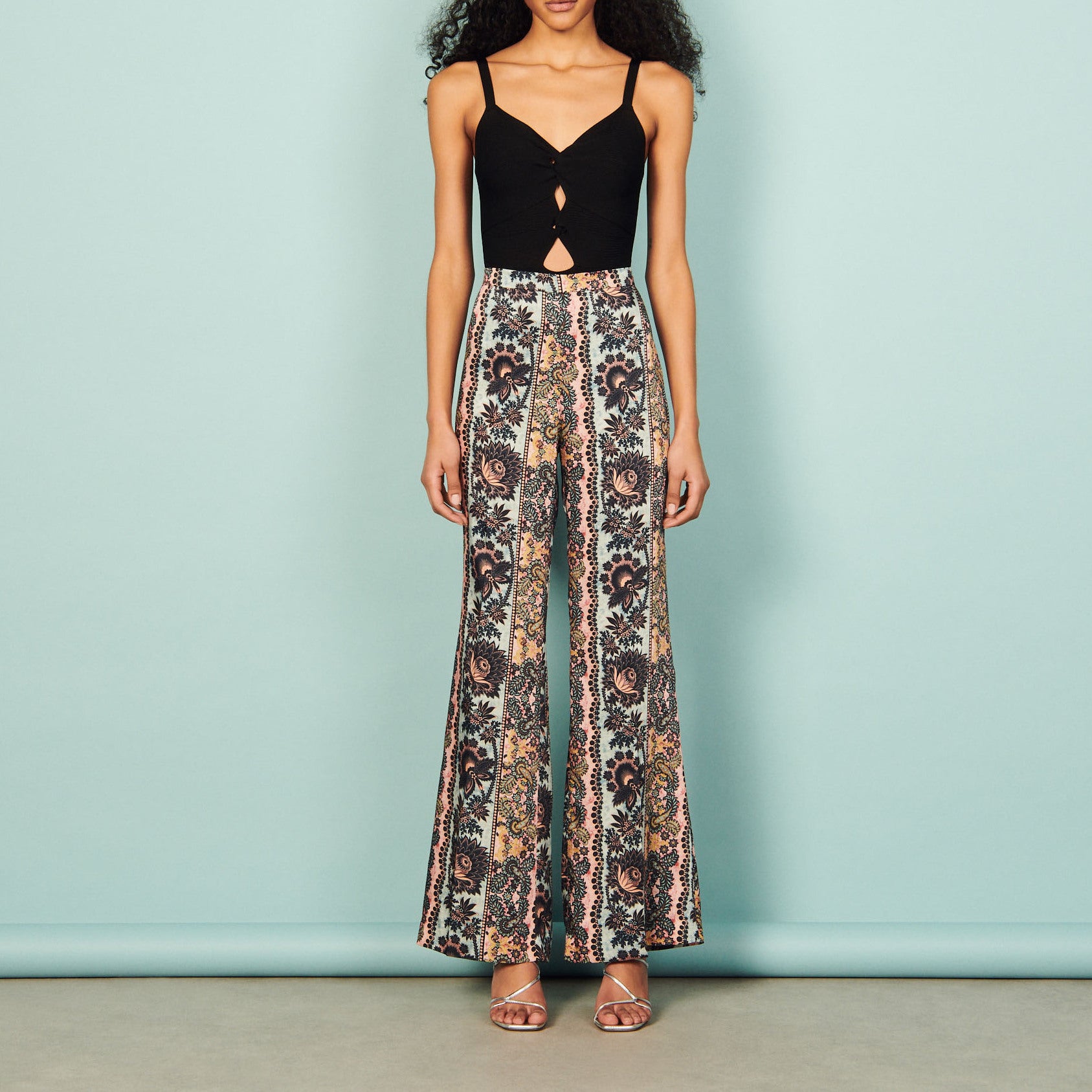 Pantalon fluide imprimé baroque Sandro seconde main