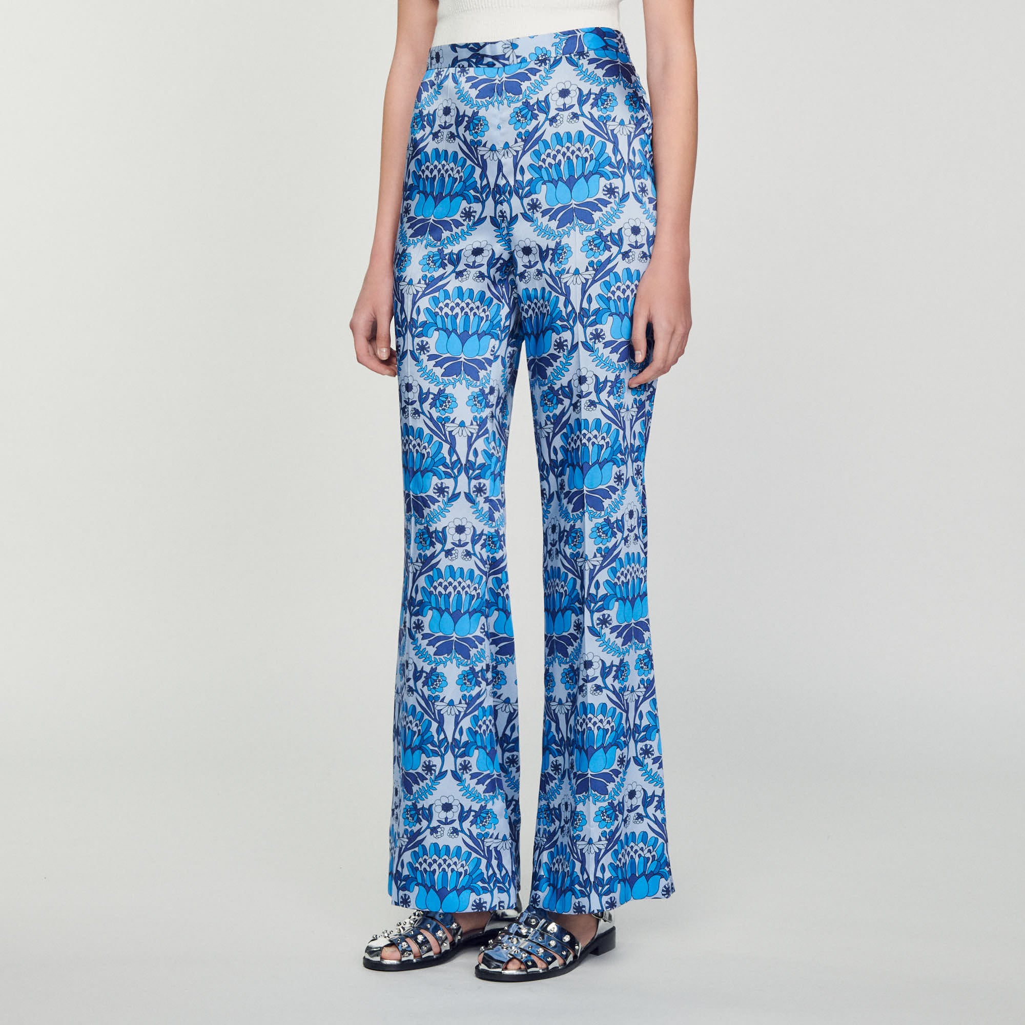 Pantalon fluide imprimé foulard Sandro seconde main