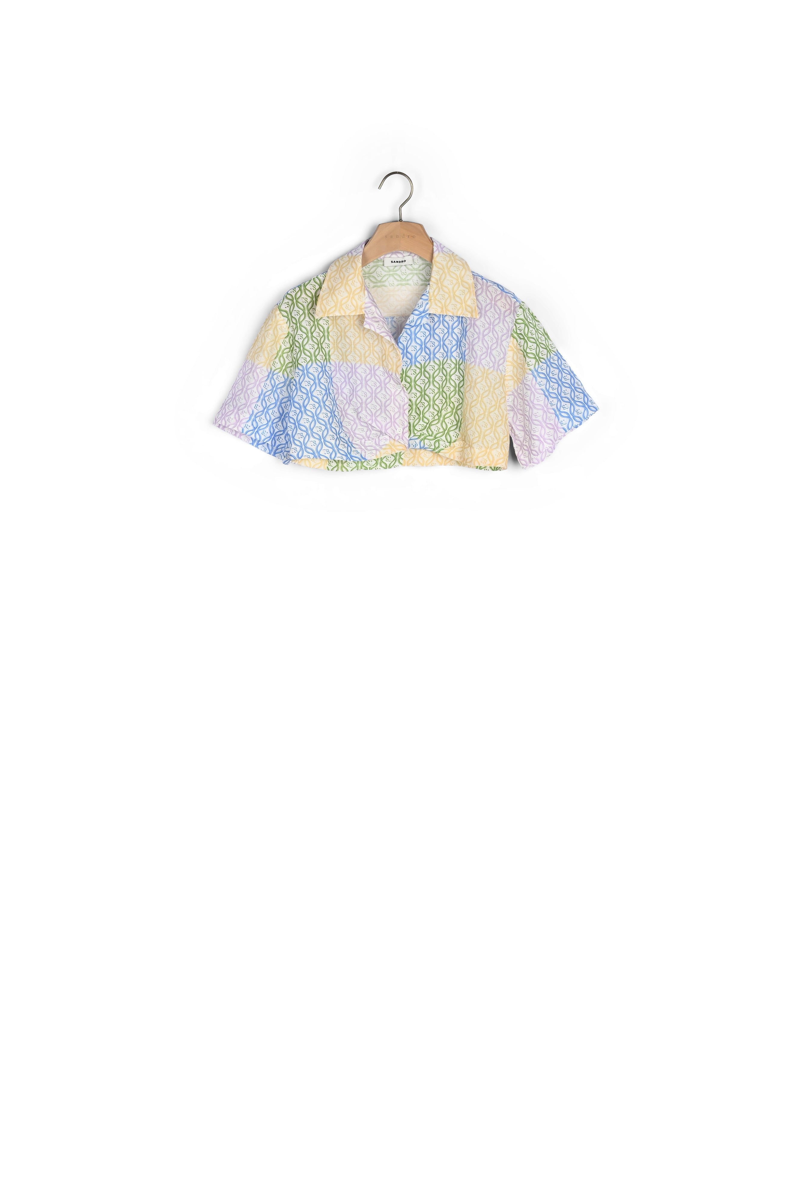 Chemise courte imprimé patchwork Sandro seconde main