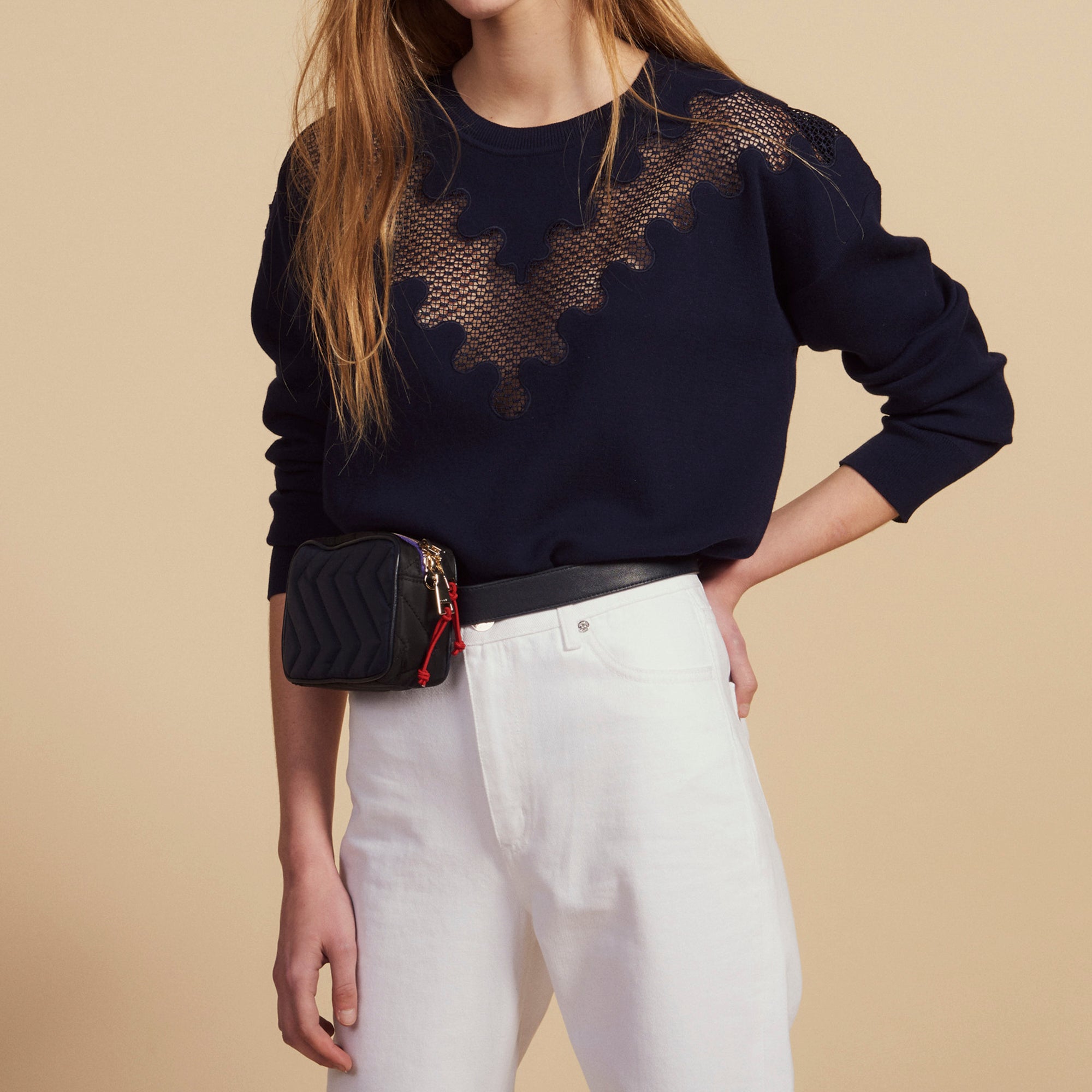 Pull avec insert de dentelle Sandro seconde main