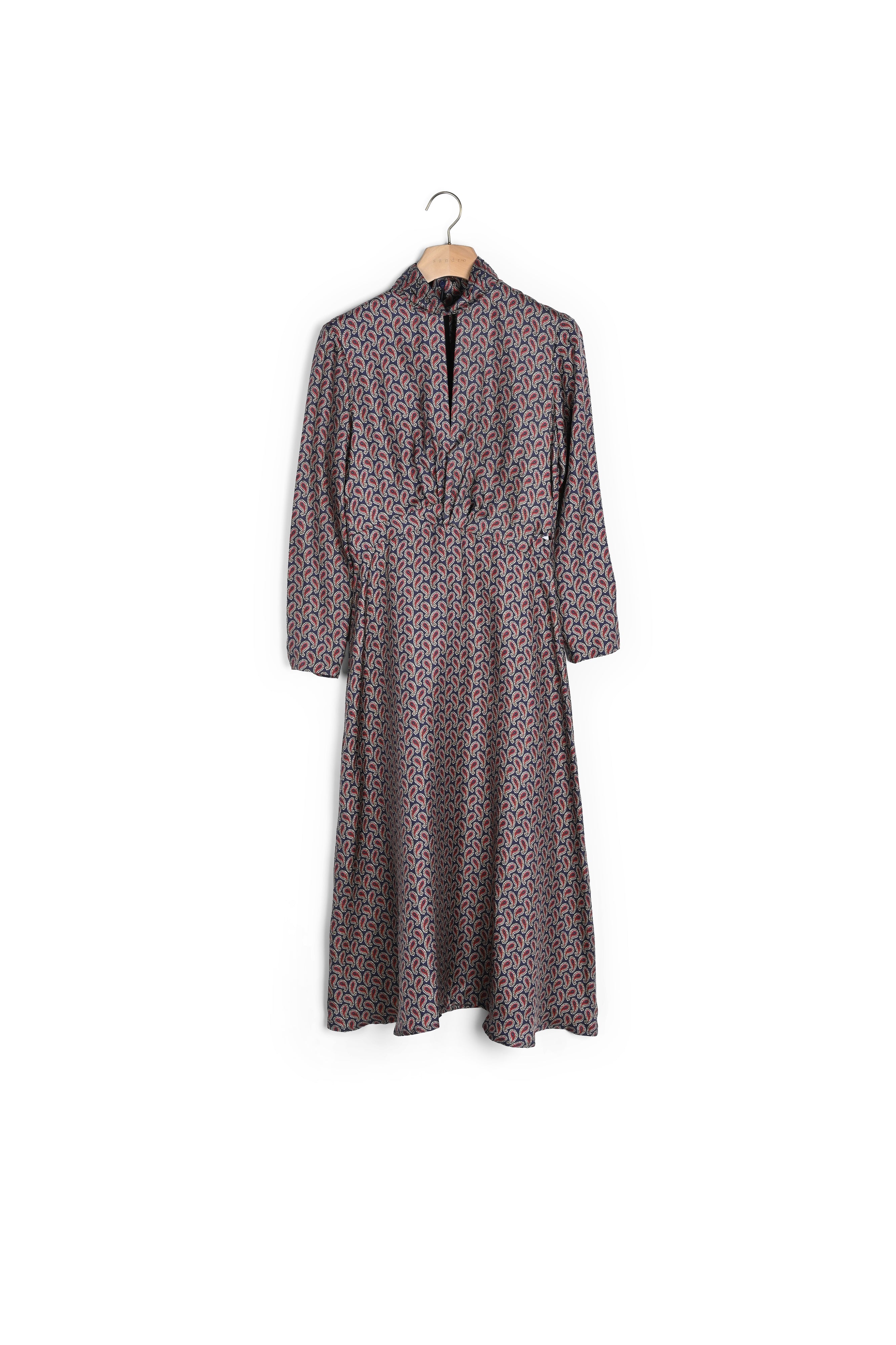 Robe en soie imprimée drapée Sandro seconde main