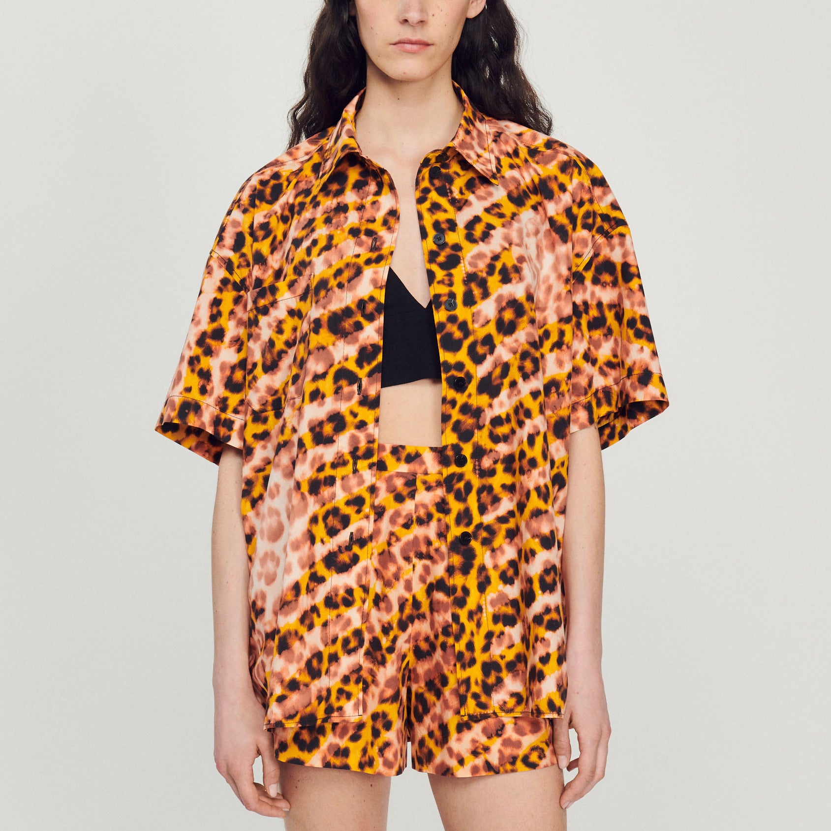 Chemise oversize léopard Sandro seconde main