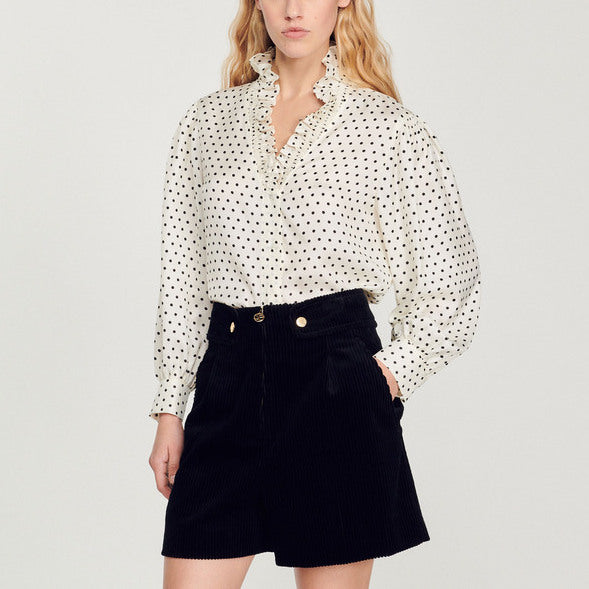 Chemise fluide à imprimé mini pois Sandro seconde main