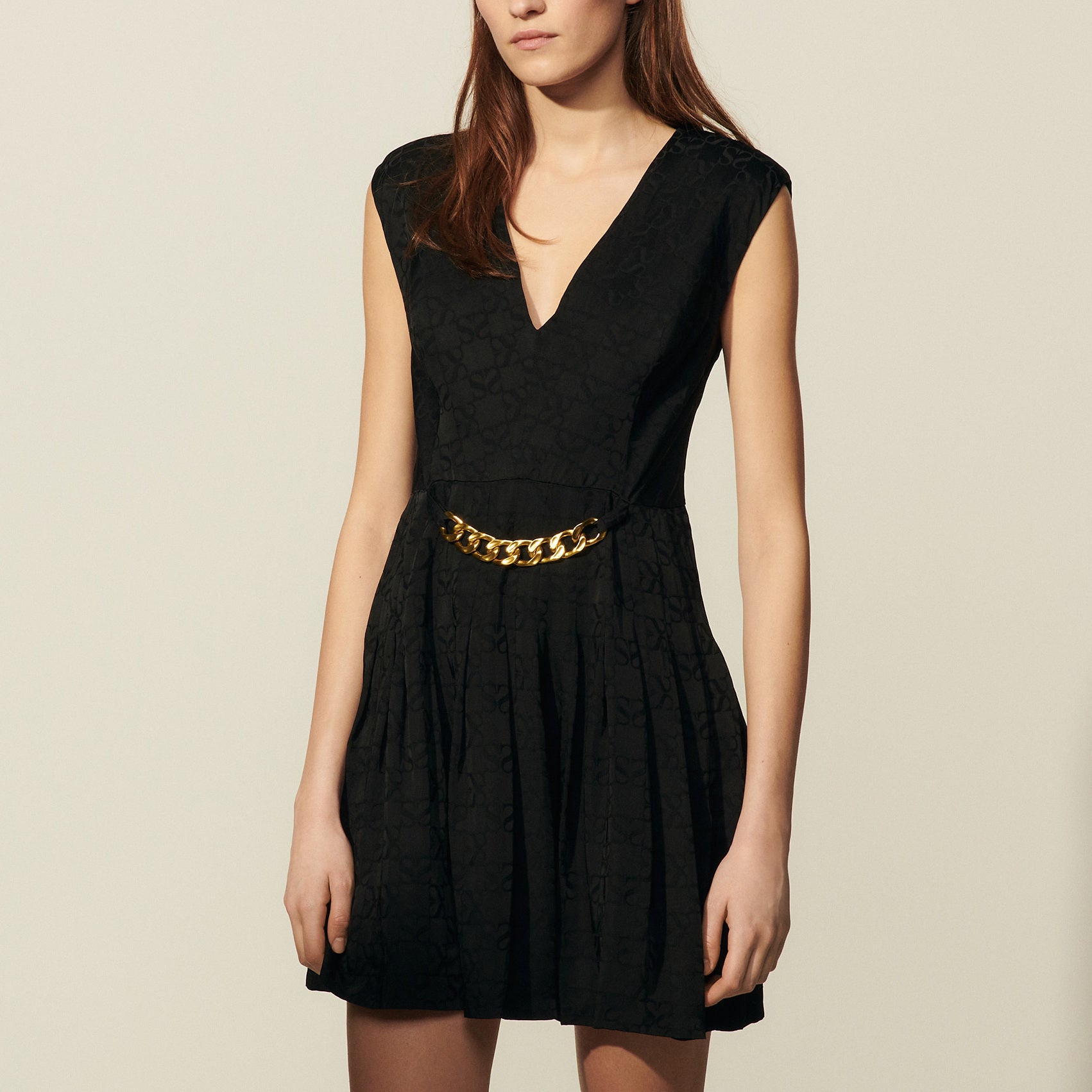 Robe courte en jacquard ton sur ton Sandro seconde main