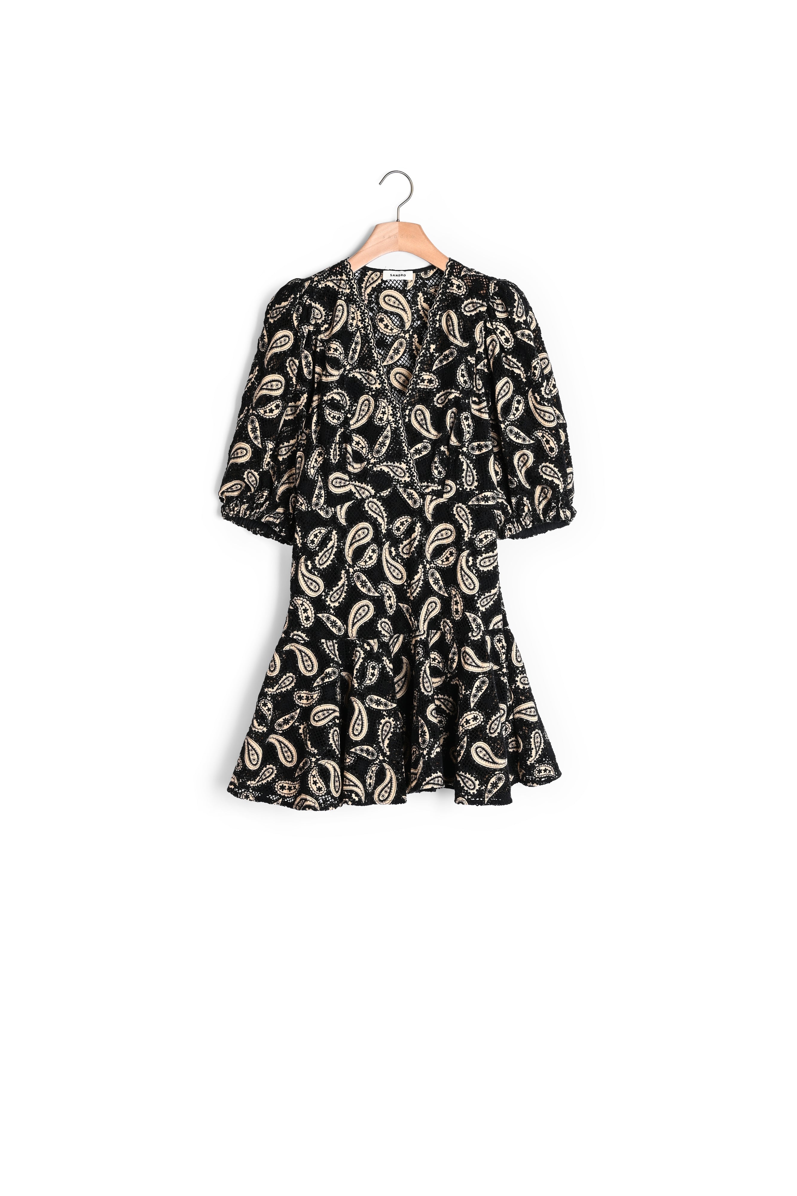 Robe courte en guipure motifs paisley Sandro seconde main