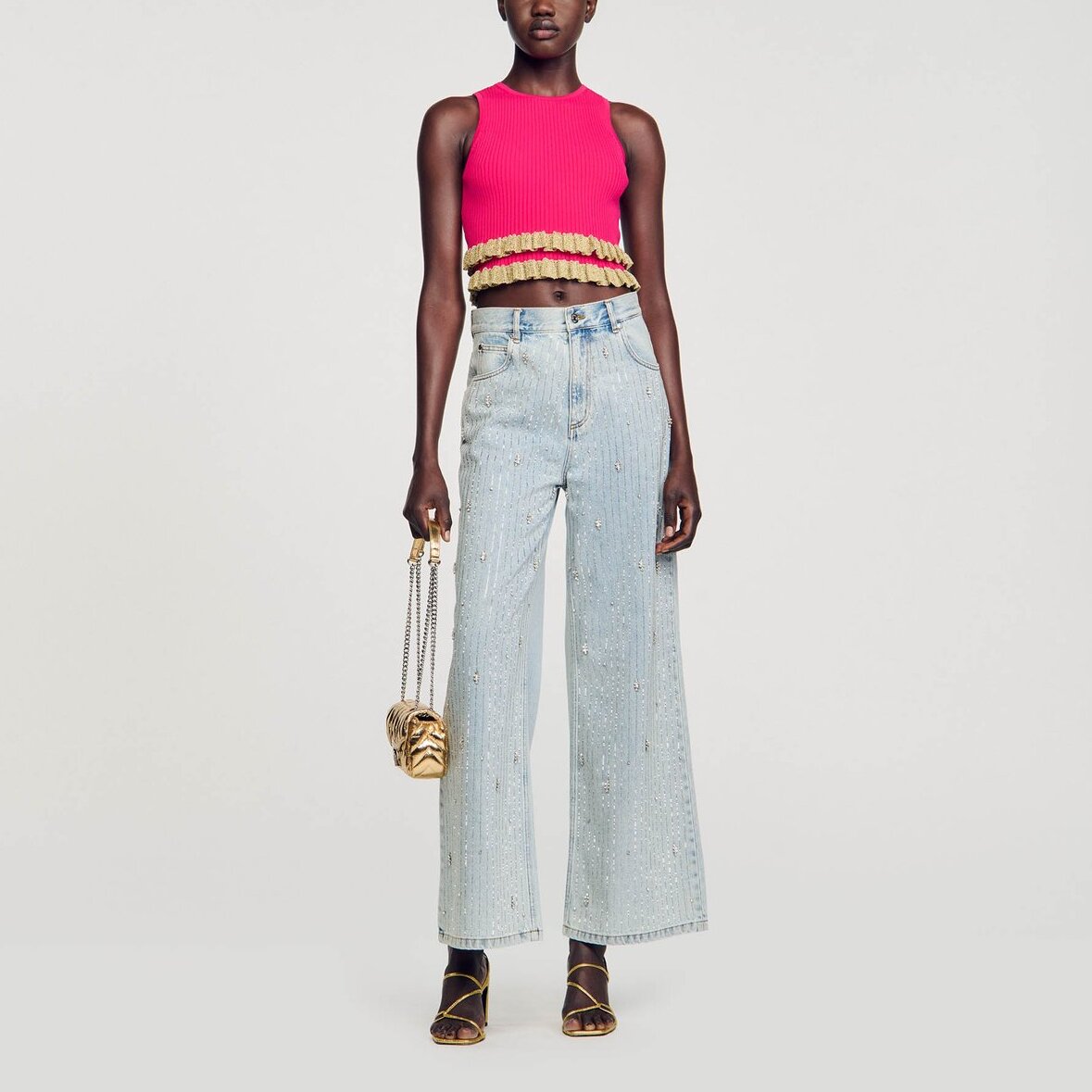 Débardeur en Maille à volants Sandro seconde main