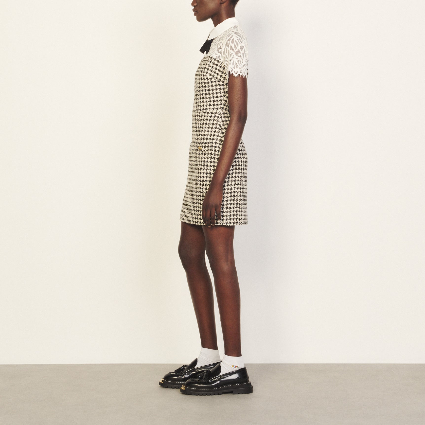 Robe imprimé blanc et noir Sandro seconde main