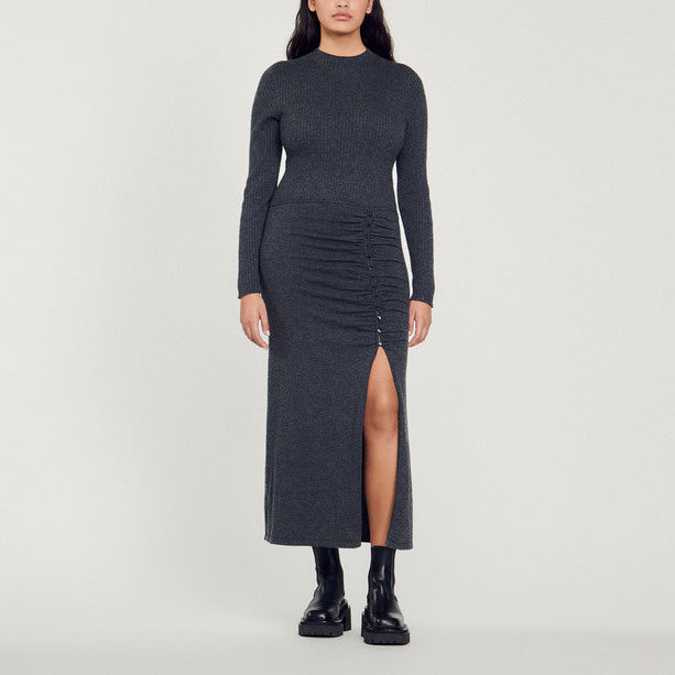 Robe longue en Maille froncée Sandro seconde main