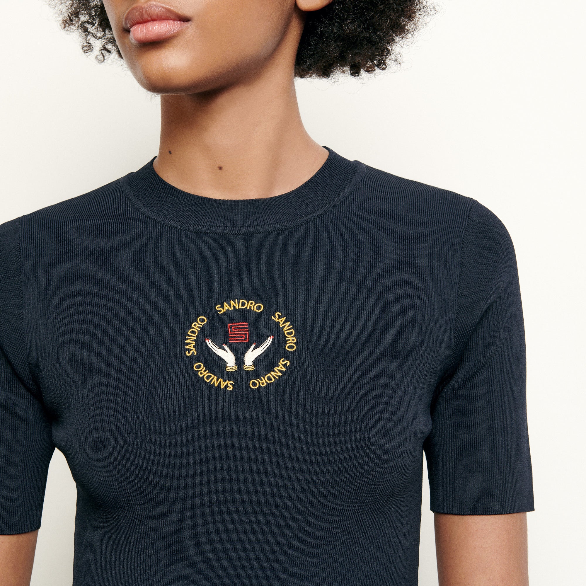 Top en Maille avec broderie Sandro seconde main