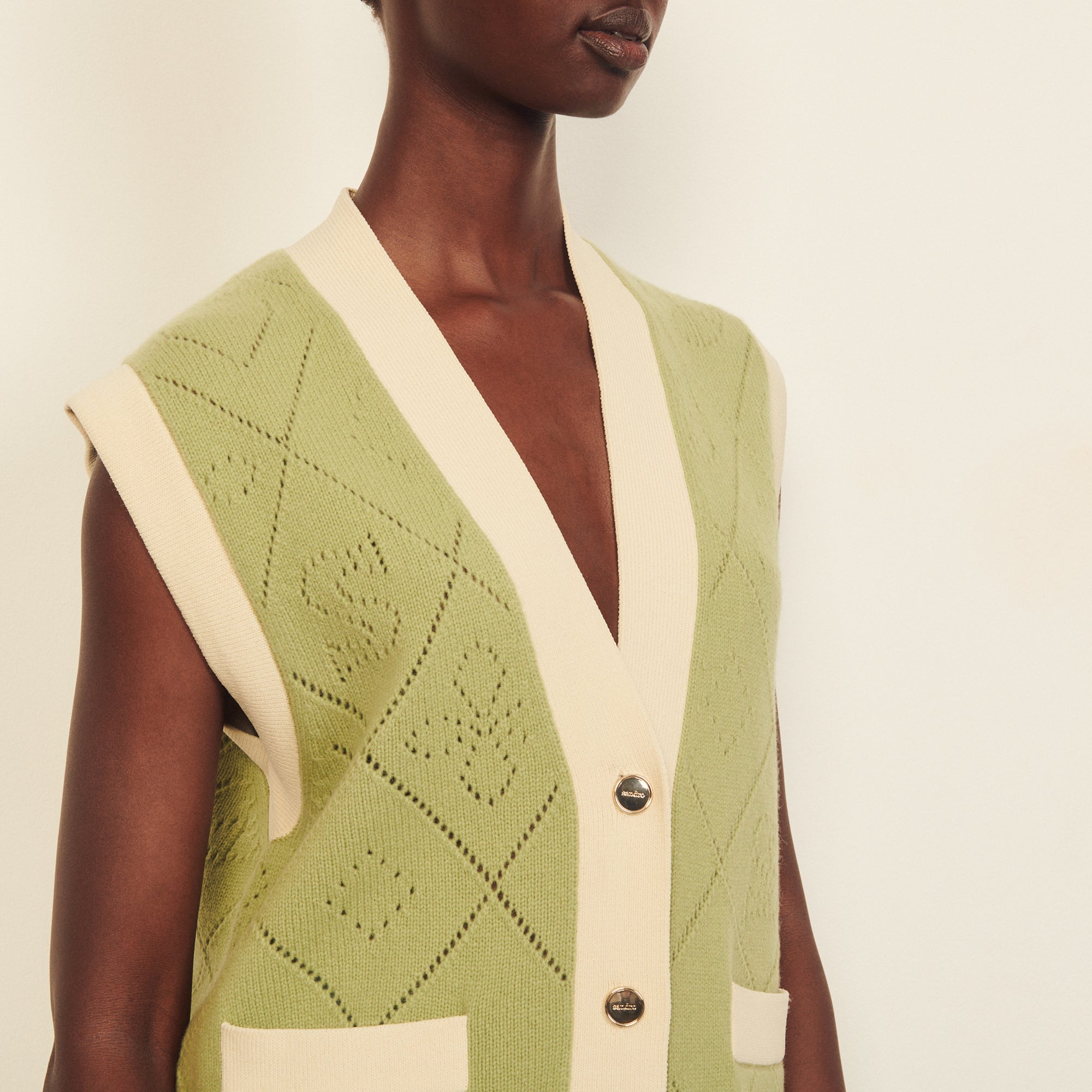 Cardi coat oversize sans manches Sandro seconde main