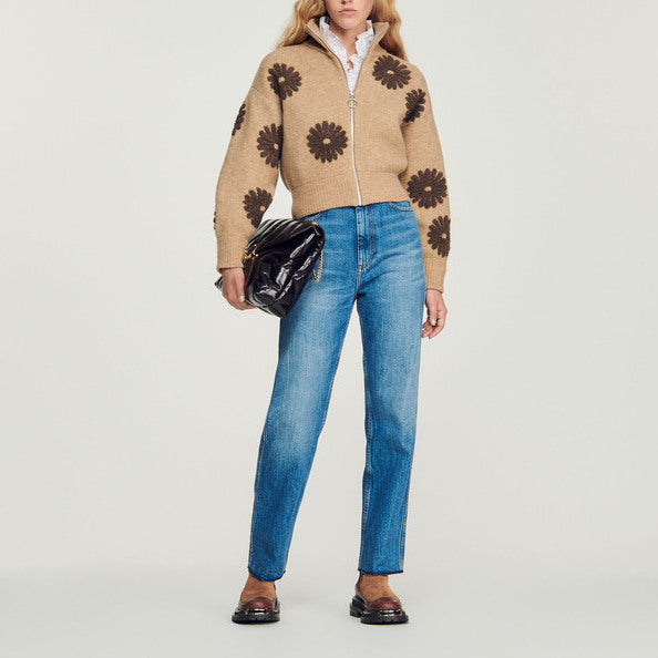 Pull camionneur orné de fleurs Sandro seconde main