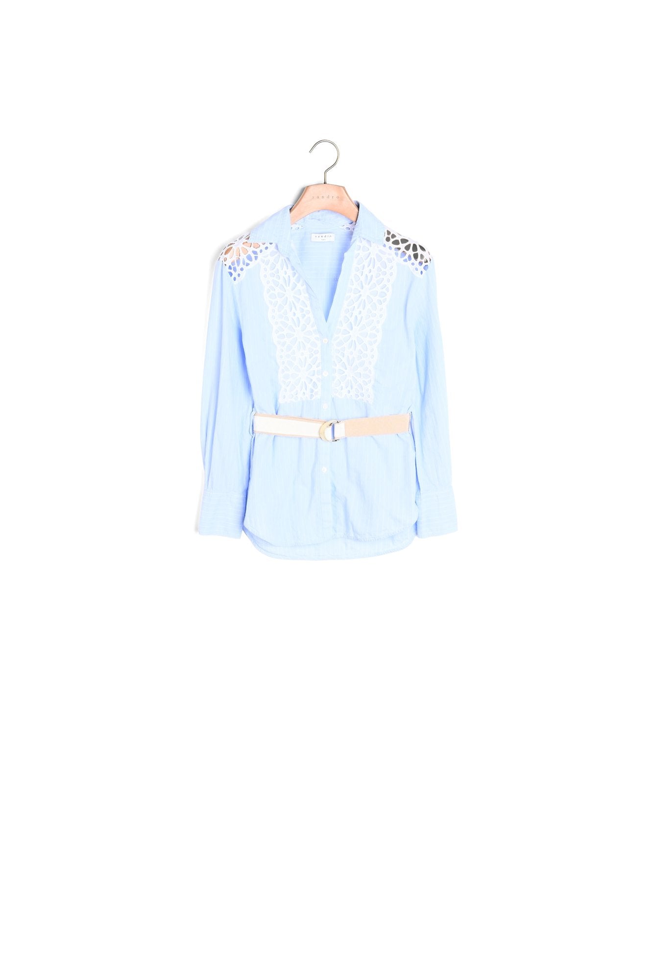 Chemise à empiècements en guipure Sandro seconde main