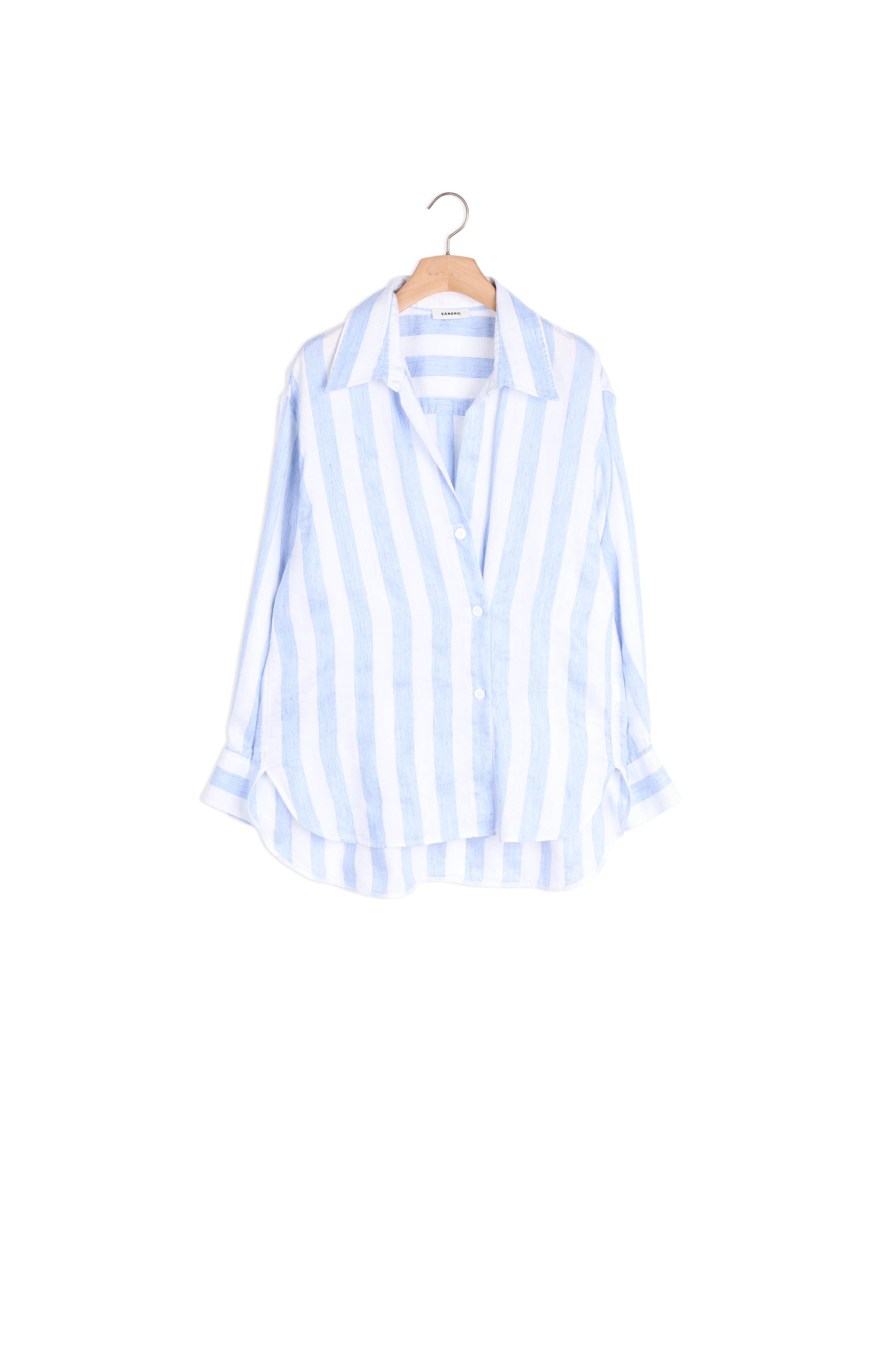 Chemise rayée en lin Sandro seconde main