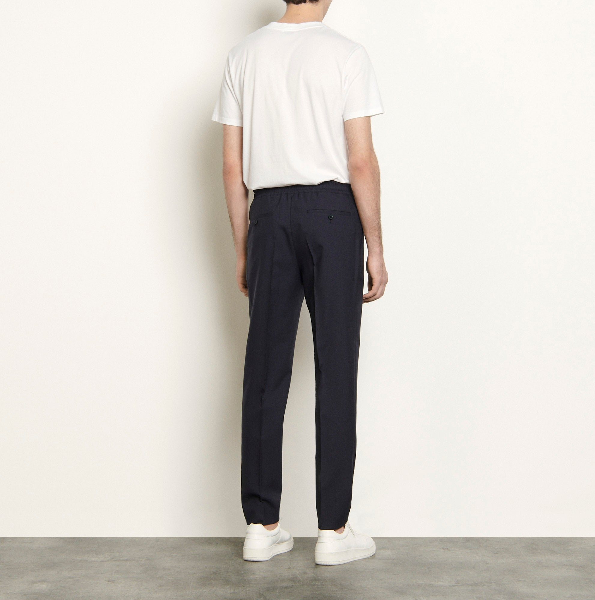 Pantalon en laine à taille élastiquée Sandro seconde main