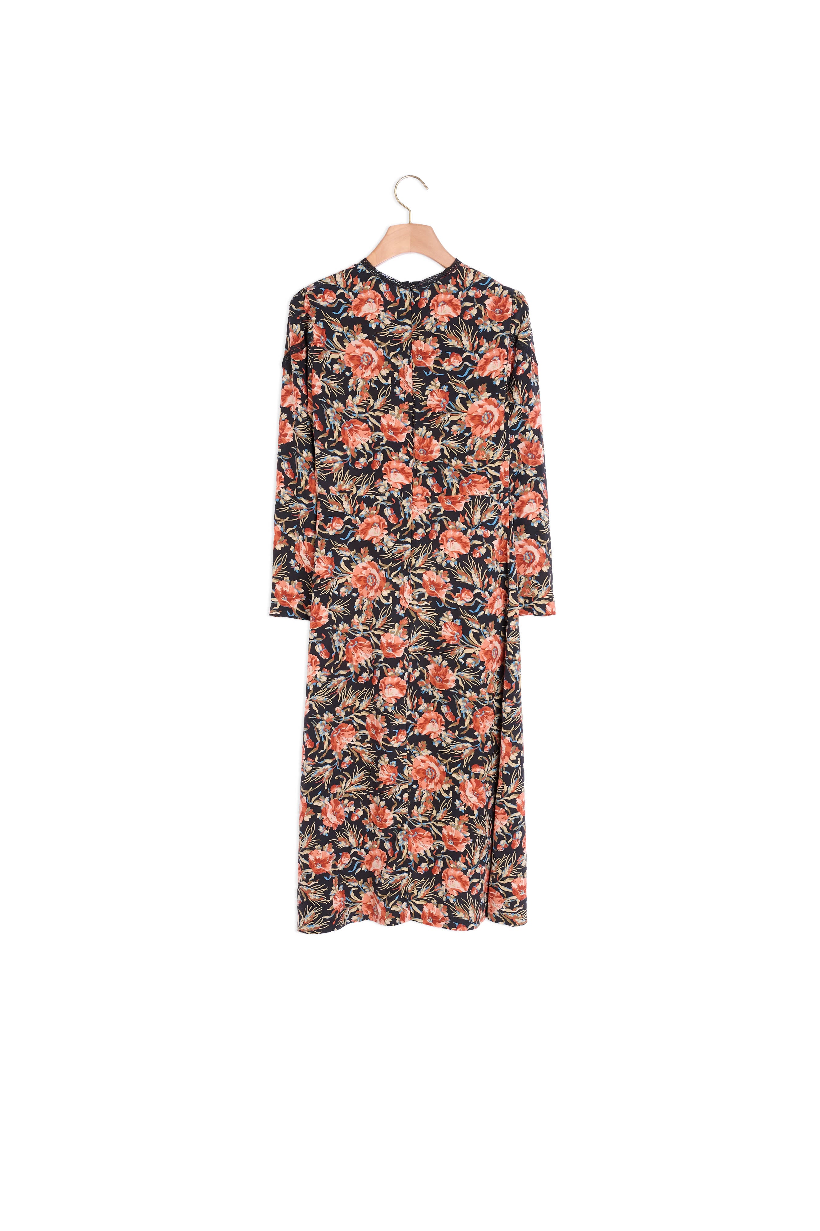 Robe en soie mi longue imprimée Sandro seconde main