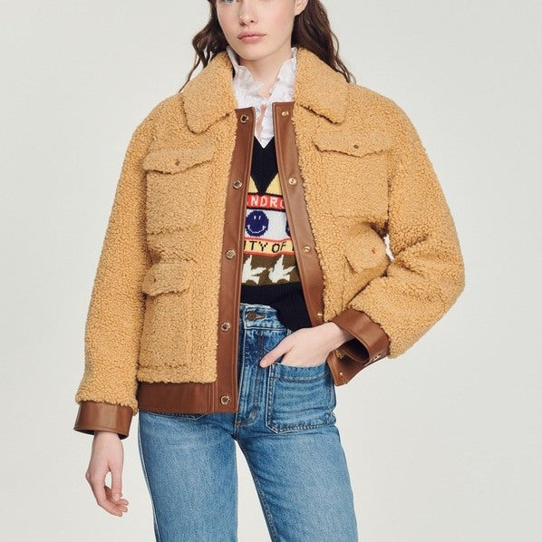 Manteau en fausse fourrure Sandro seconde main