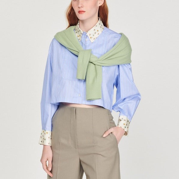 Chemise courte à col imprimé Sandro seconde main