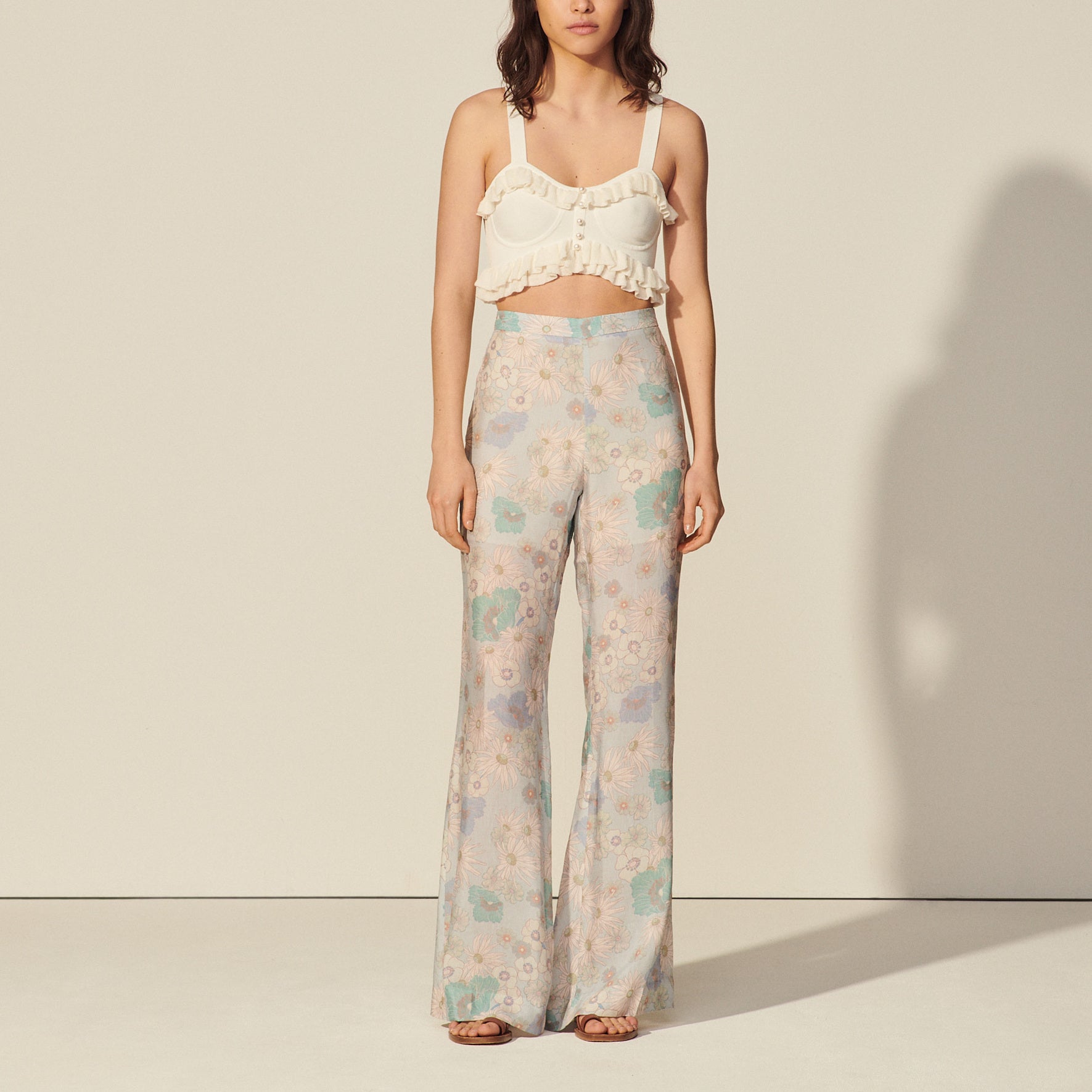 Pantalon fluide imprimé Sandro seconde main