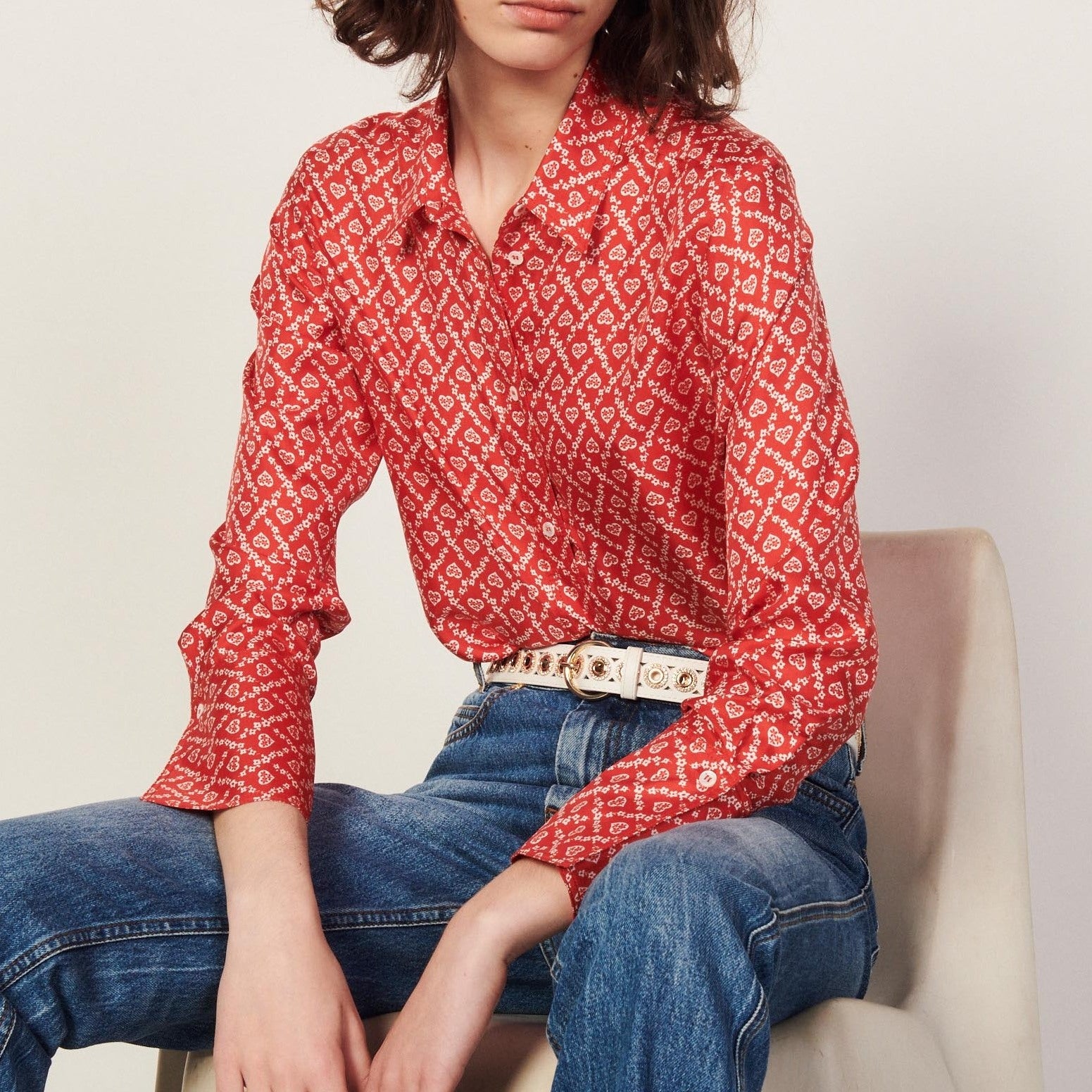 Chemise fluide en soie imprimée Sandro seconde main