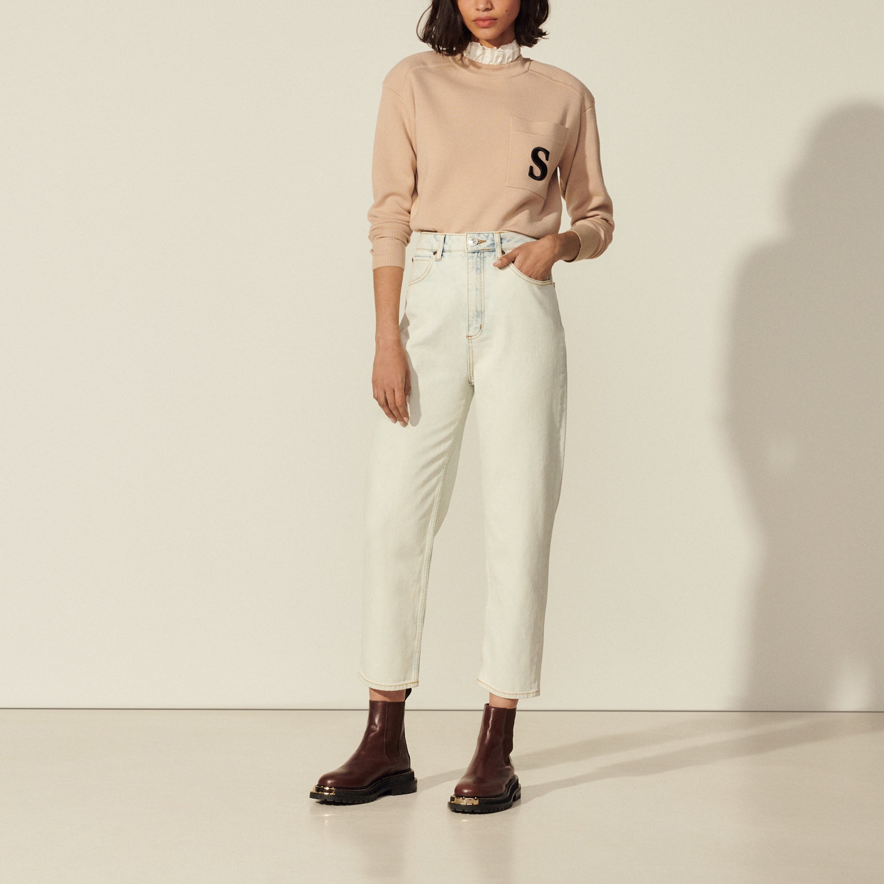 Jean au délavage neige Sandro seconde main