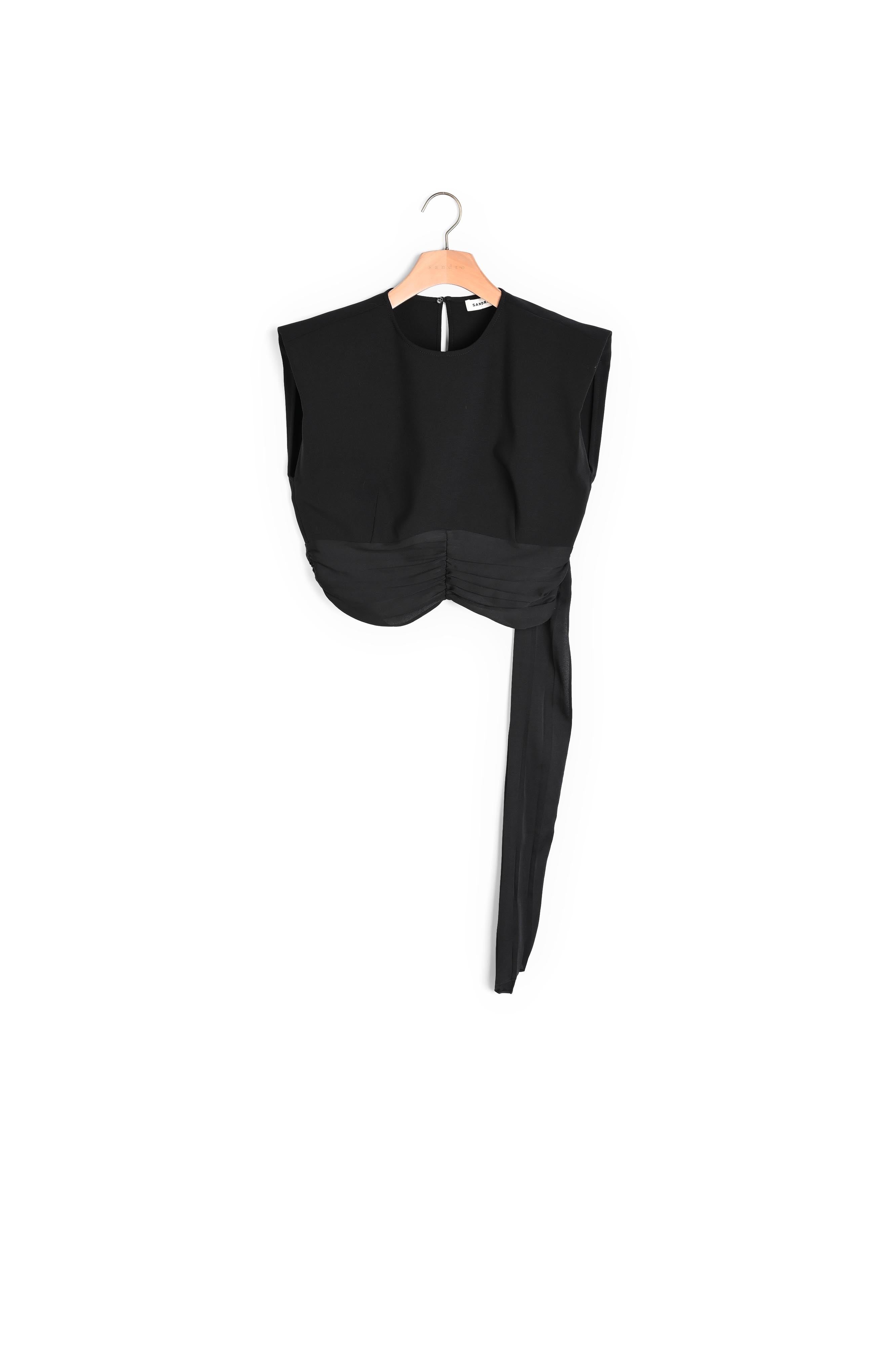 Top court à pans asymétriques Sandro seconde main