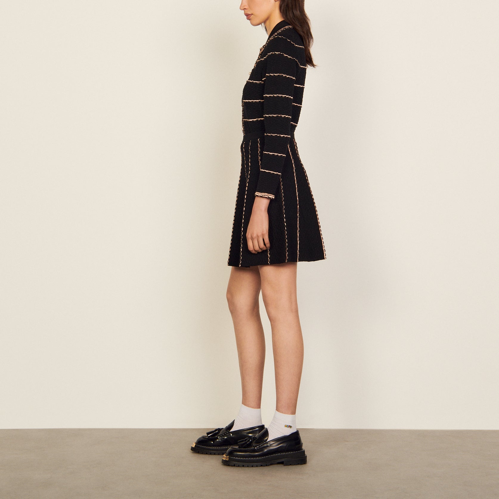 Jupe courte trapèze en Maille Sandro seconde main