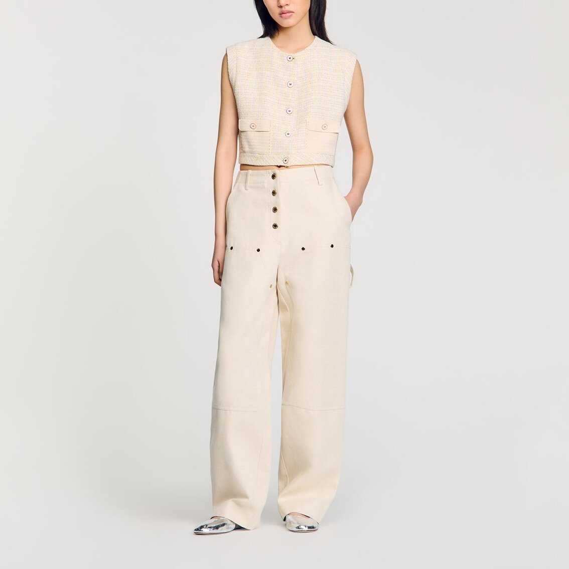 Veston en tweed fantaisie Sandro seconde main