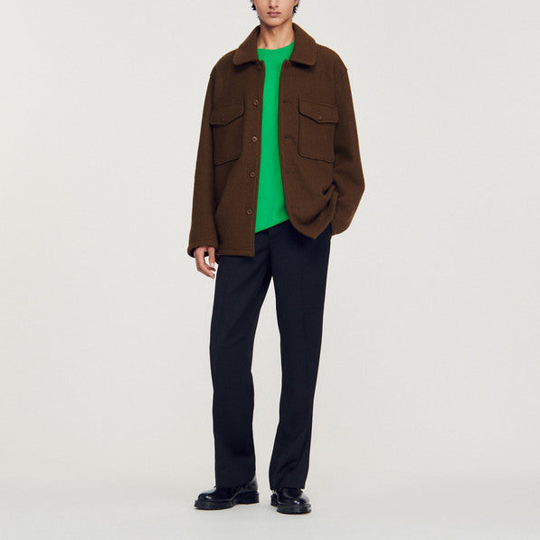 SurChemise en laine bouillie Sandro seconde main