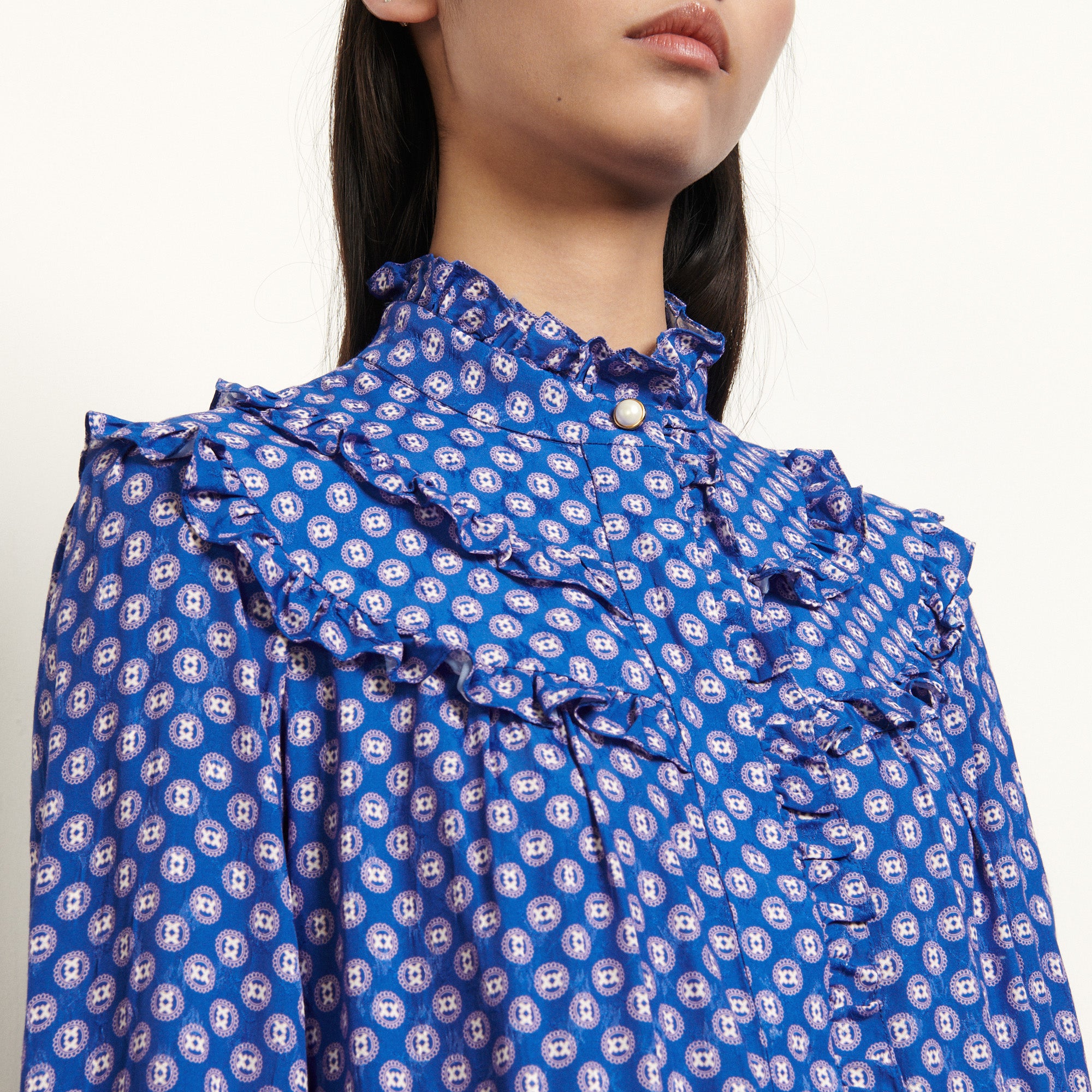 Robe courte imprimée à manches longues Sandro seconde main