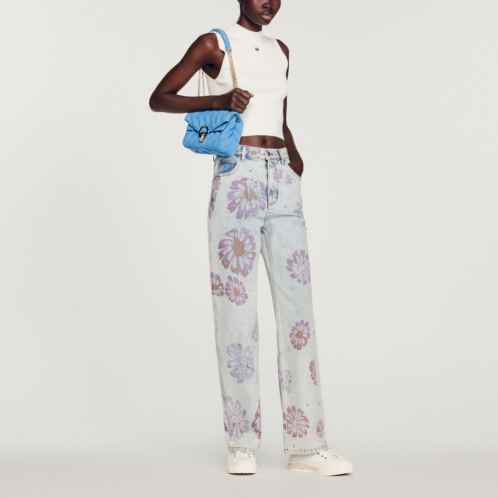 Jean motifs fleurs Sandro seconde main