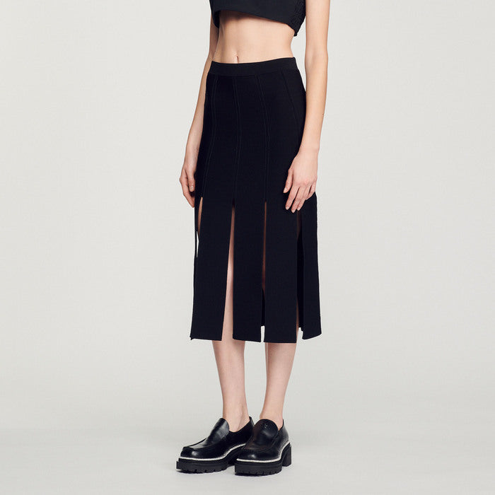 Jupe en Maille à larges franges Sandro seconde main