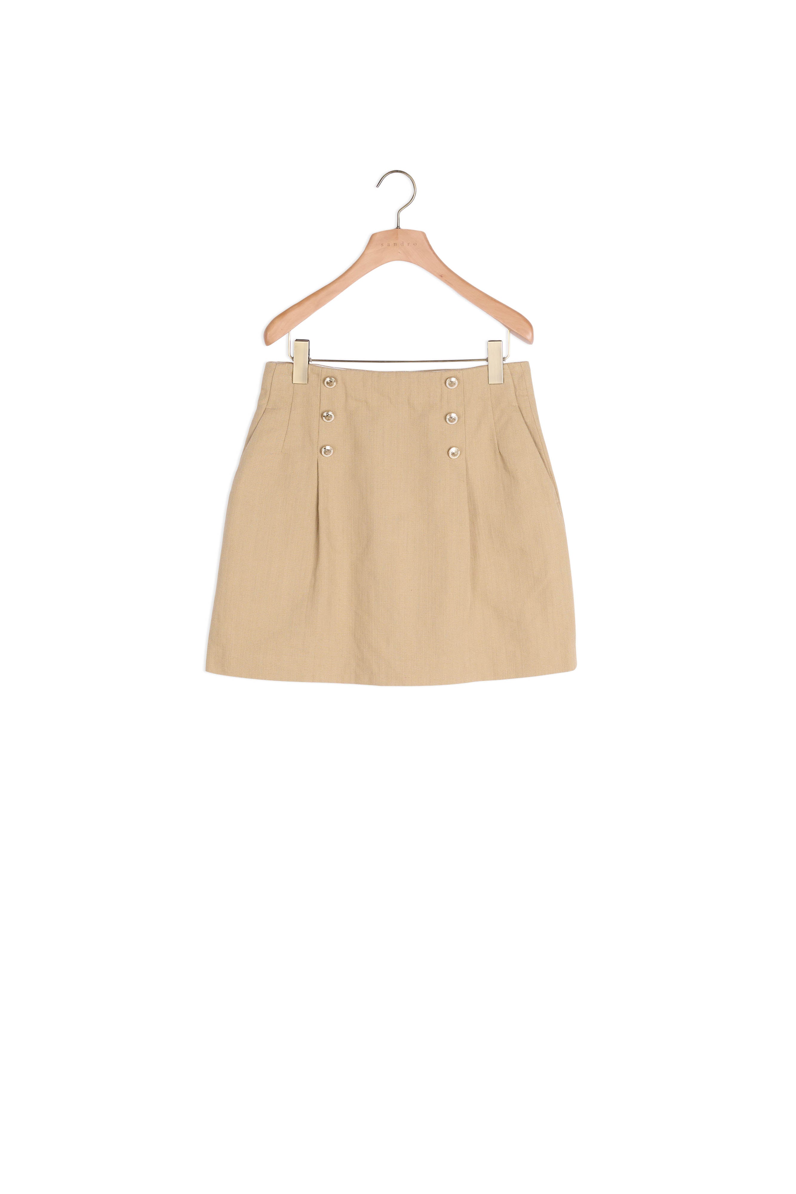 Jupe courte en coton-lin mélangé Sandro seconde main