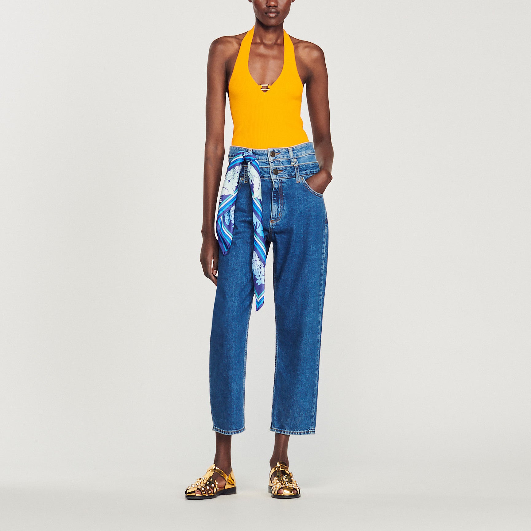 Top court en Maille détail bijou Sandro seconde main