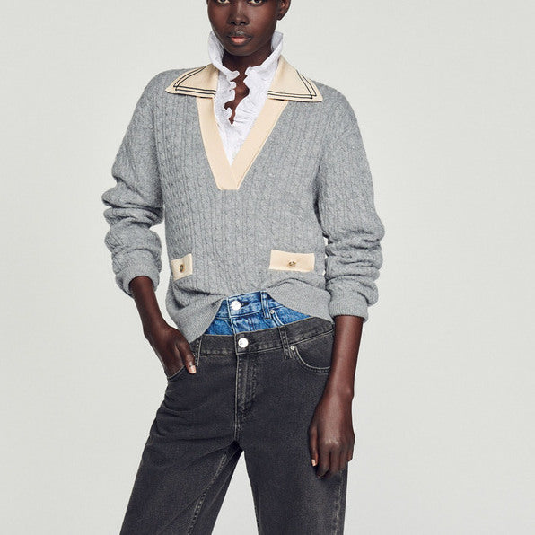 Pull torsadé à col plongeant Sandro seconde main