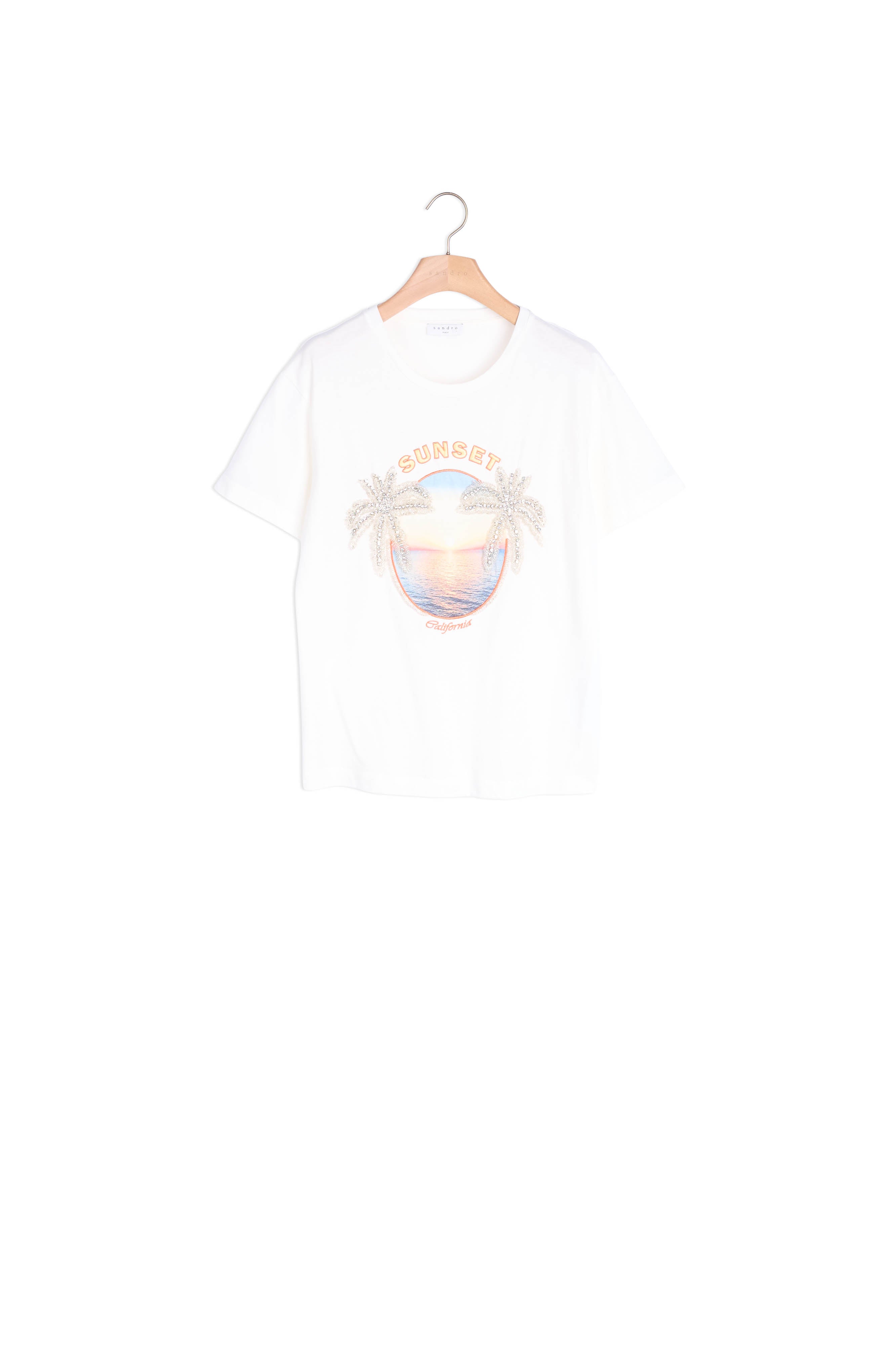 T-shirt imprimé avec strass Sandro seconde main