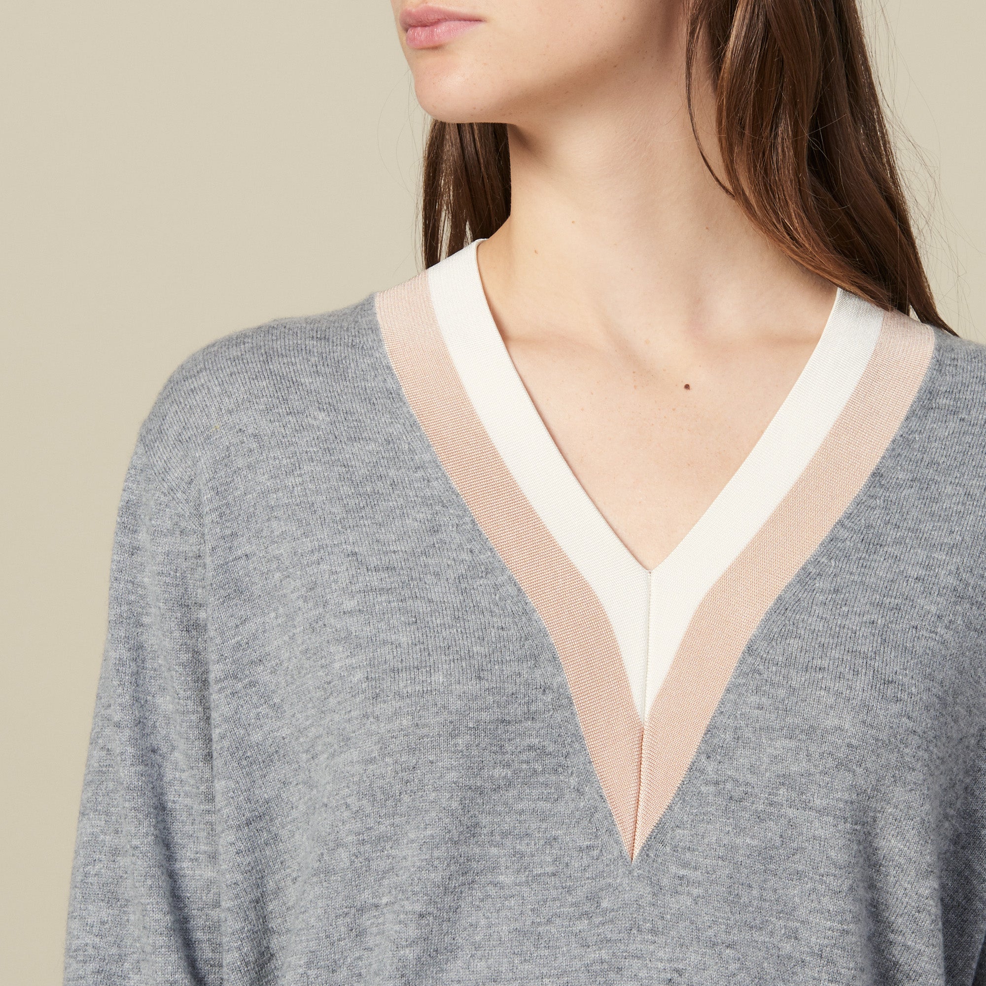 Pull en maille avec large galon bicolore Sandro seconde main